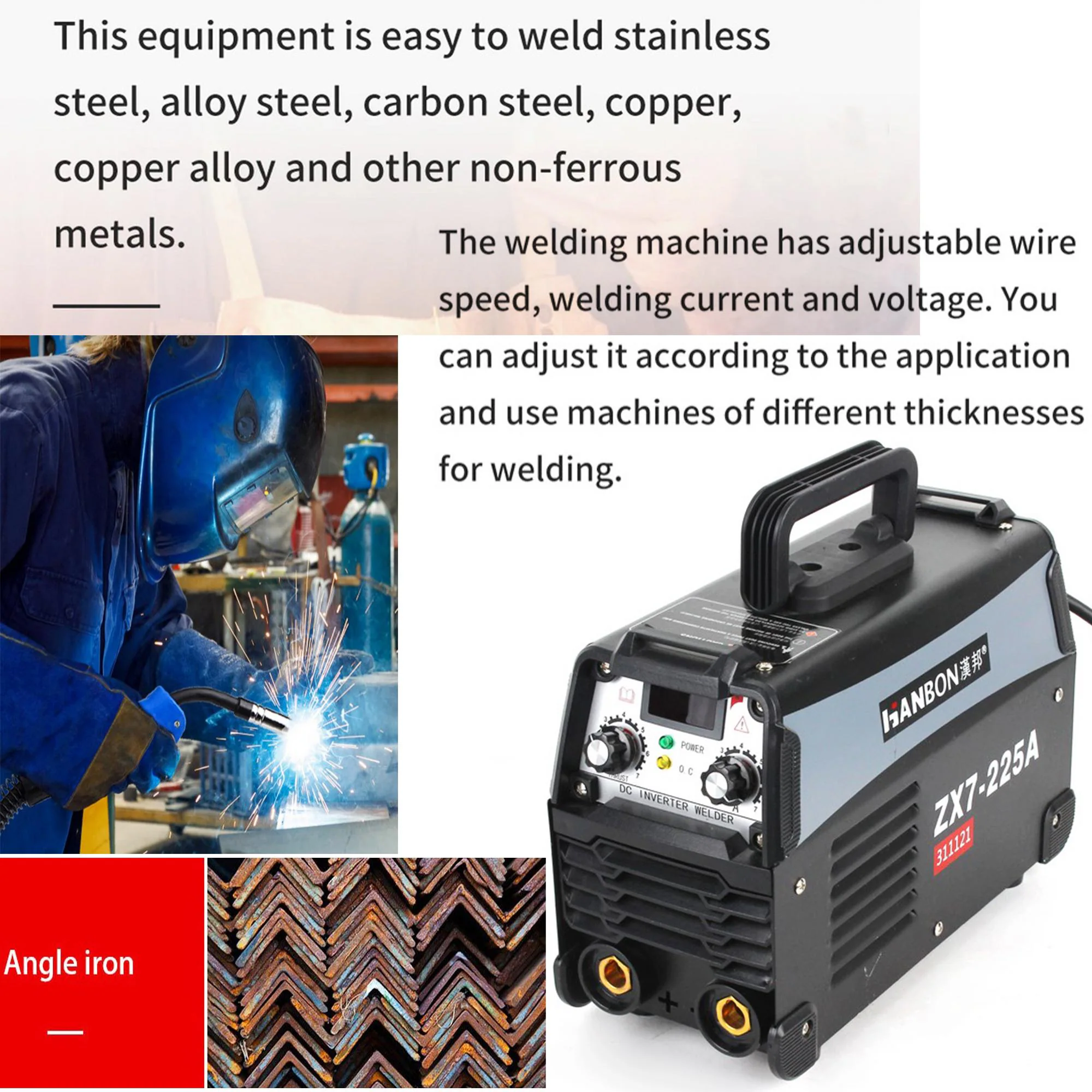 Buy HANBON 311121 PROFESSIONAL INVERTER WELDING MACHINE ZX7 225AMP