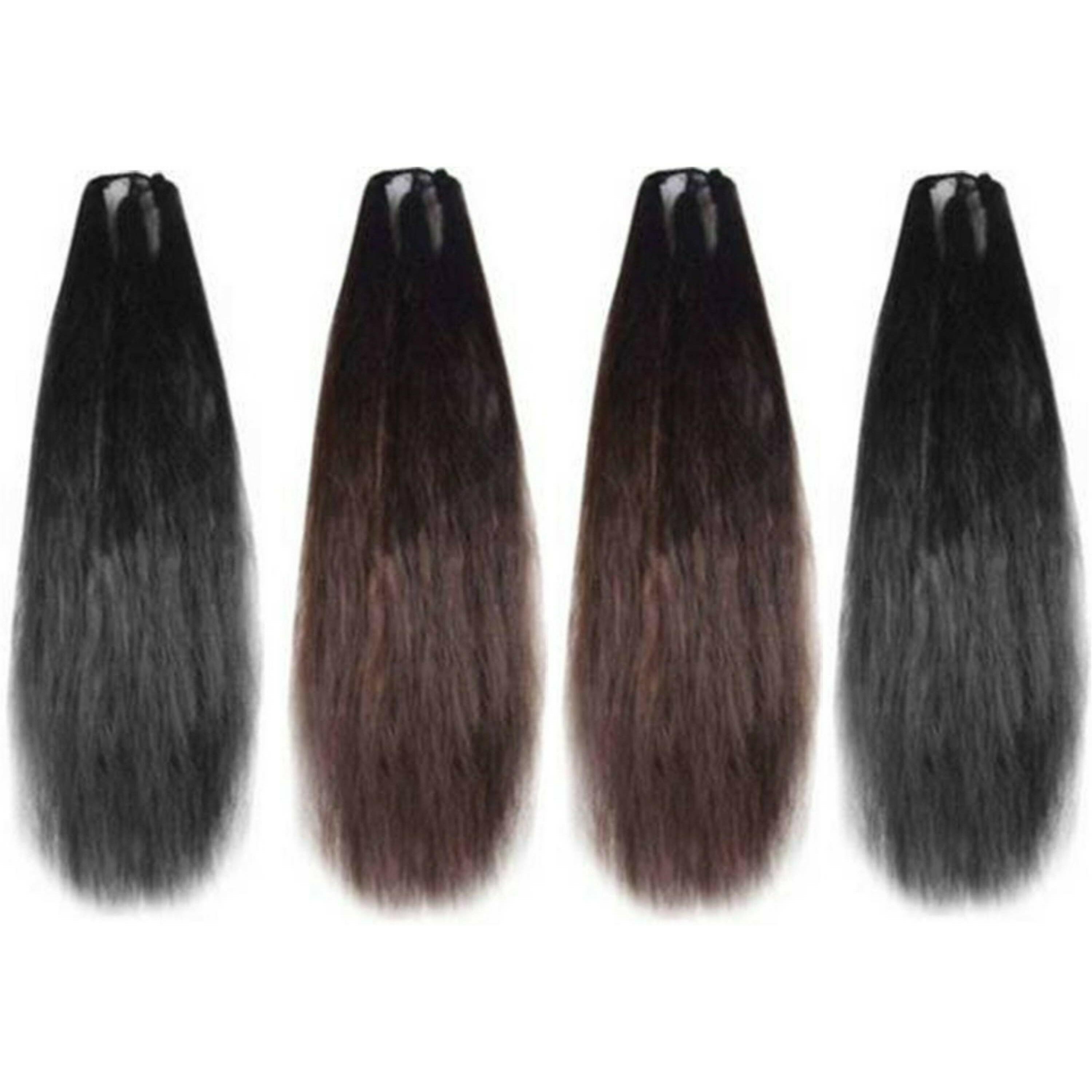 Clixfox Women and Girls Black, Brown Synthetic Classical Style Shiny  Parandi Choti Hair Extension (Pack of 4) - JioMart