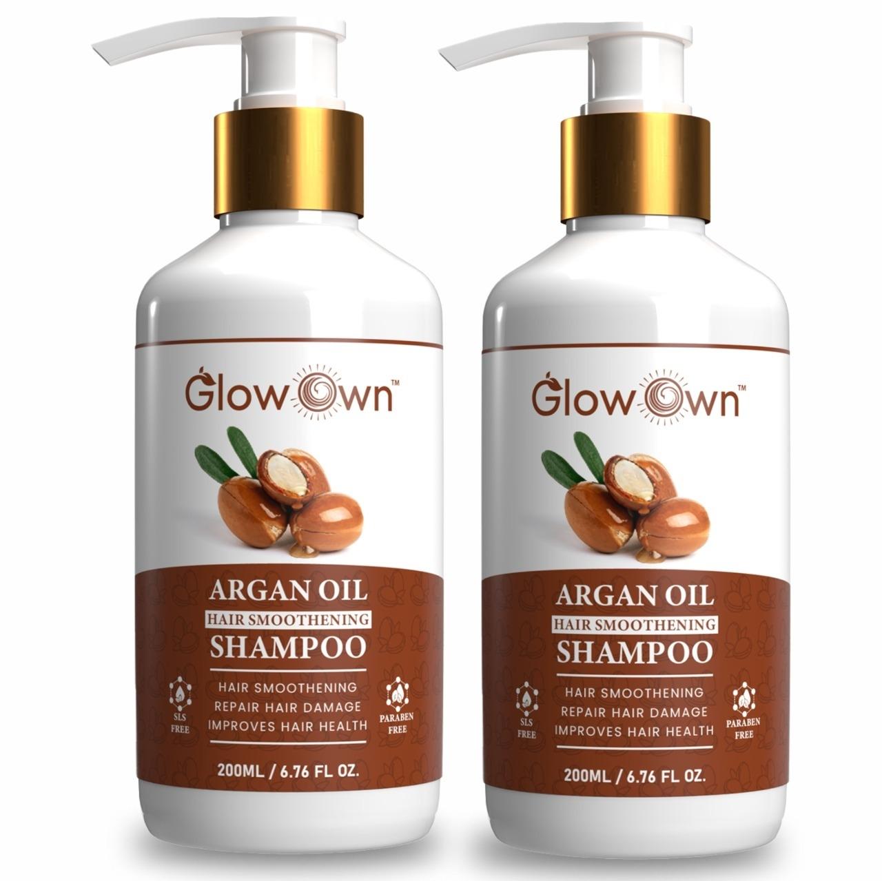 Glowown Argan Oil Hair Smoothening Shampoo, 200ml | Paraben free | ( Pack  of 2 ) 400Ml - JioMart