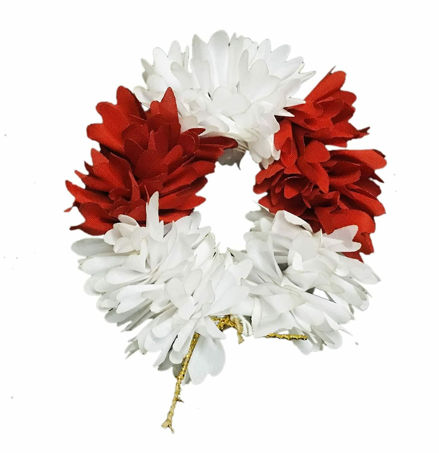 GADINFASHION Red and White Womens Artifical Flower Juda Gajra Hair  Accessories - JioMart