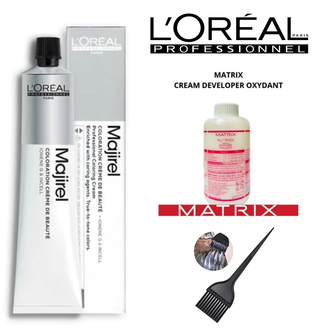 Loreal Professional Majirel Hair Color Tube No 7 Blonde with 135 ML  Developer and Brush - JioMart