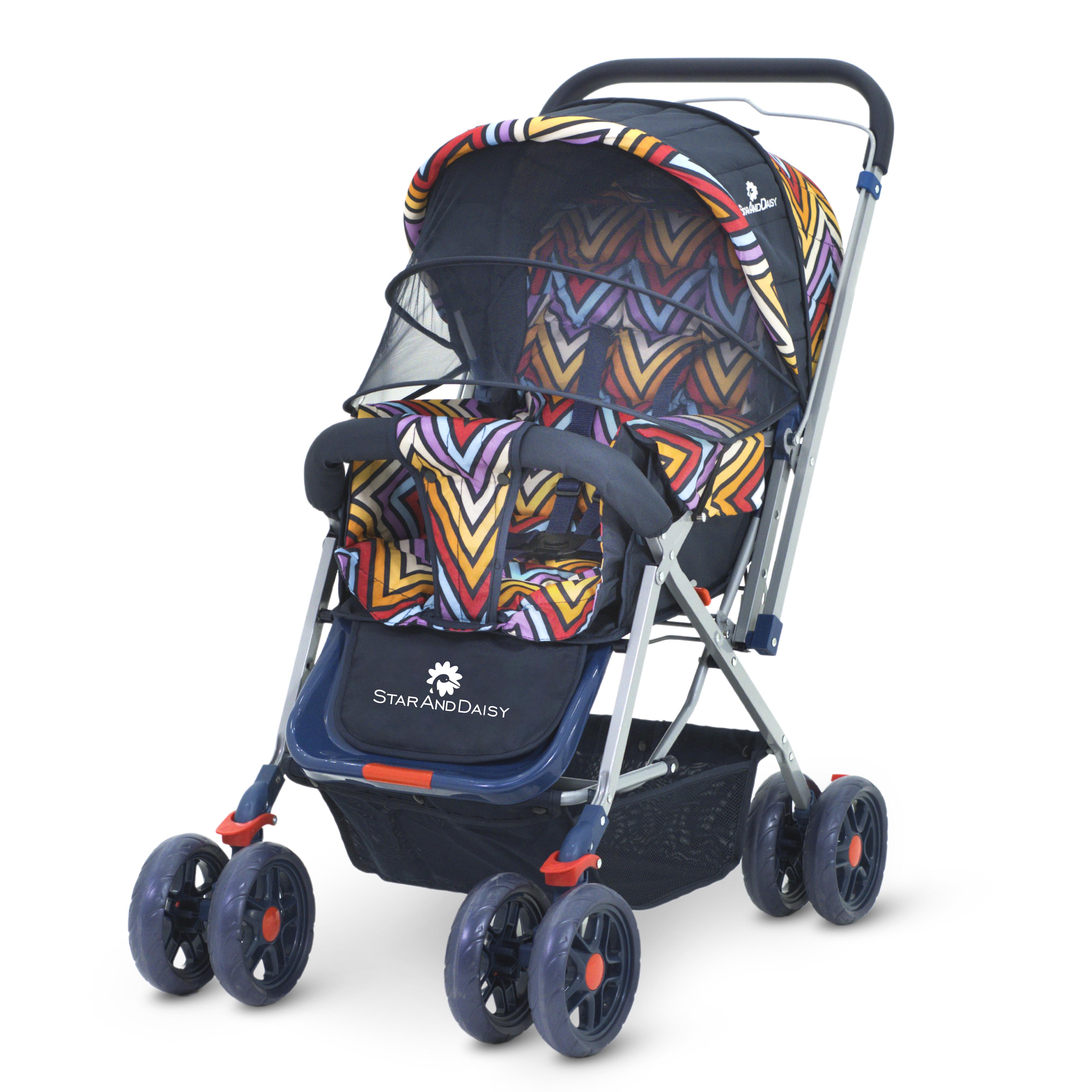 Buy StarAndDaisy Vibrant Baby Stroller and Pram Reversible Handlebar with Mosquito Net Wheel Brakes Online at Best Prices in India JioMart