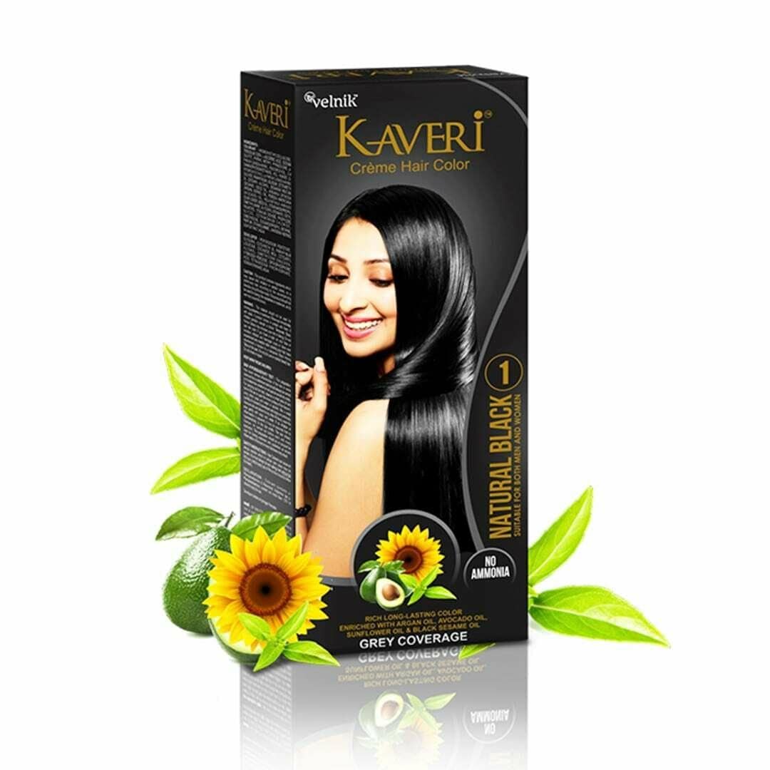 Kaveri Creme Hair Color for Women, Men with goodness of Avocado, Sunflower Argan  Oil, Henna extract Black Sesame Oil Instant Shine & Smoothness, Long  Lasting | Soft & Silky Touch (90 ml