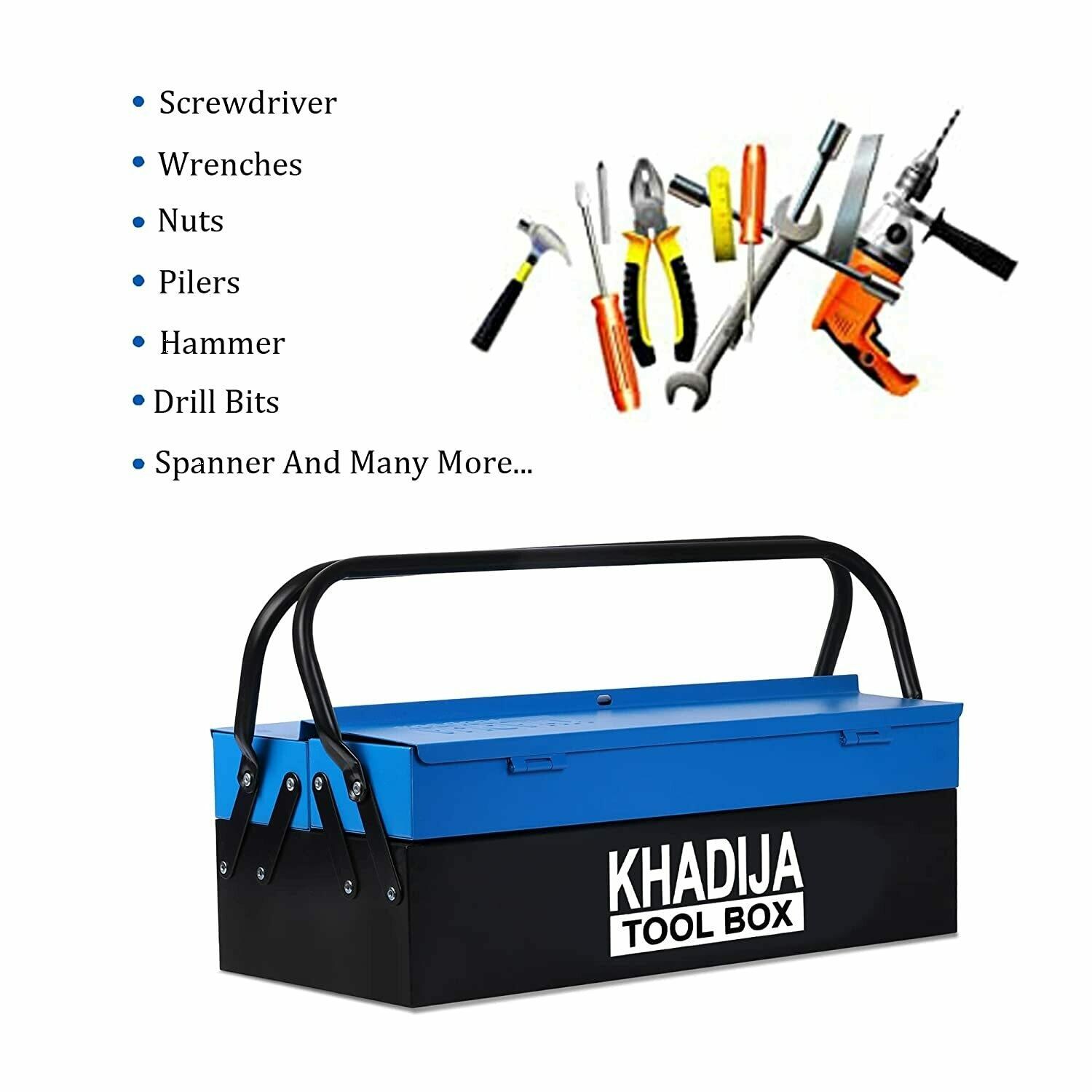 Buy Khadija Professional Tool Box - 3 Compartment - Double Handle