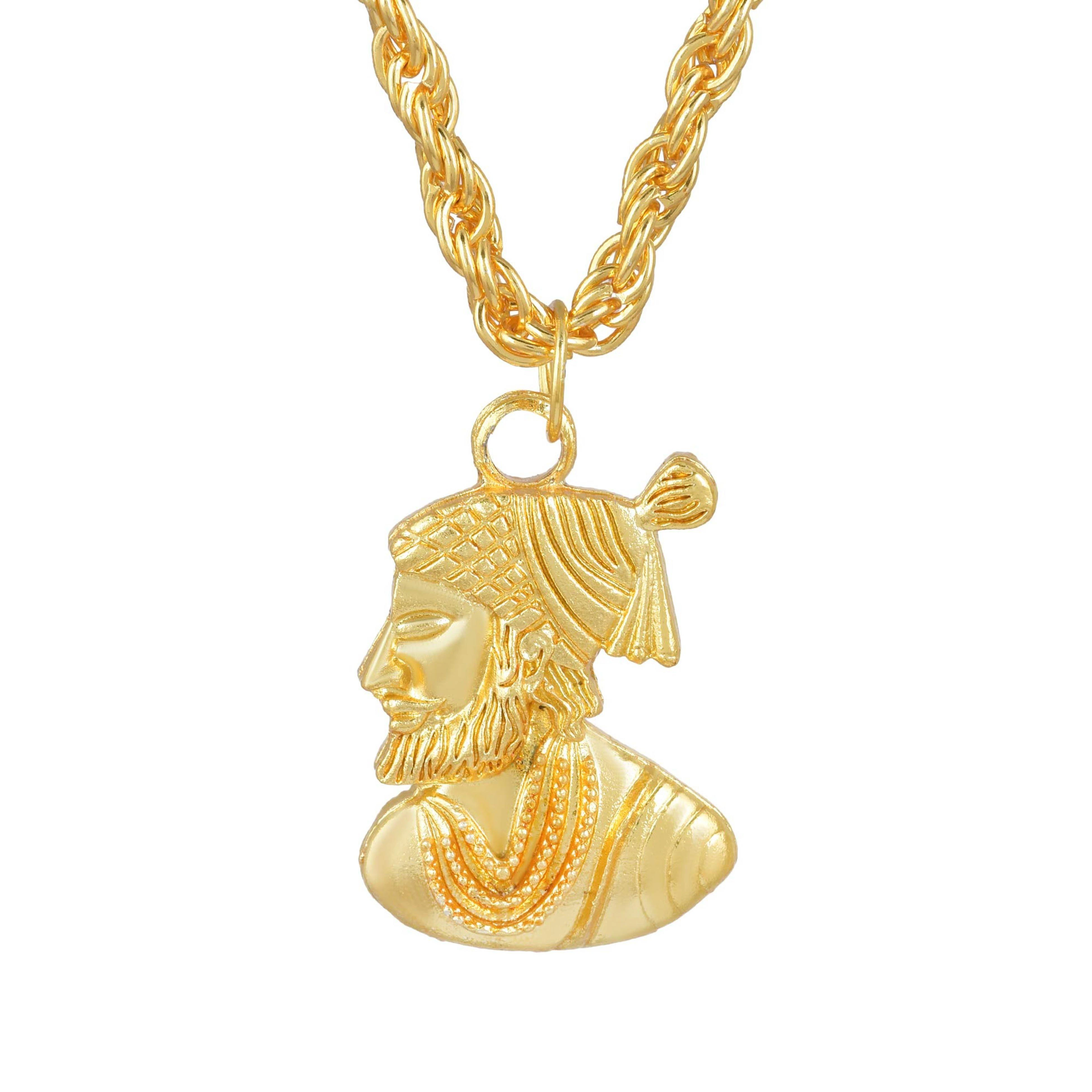 Necklace Shivaji Locket Buy Zumrut Gold Plated Brass Designer