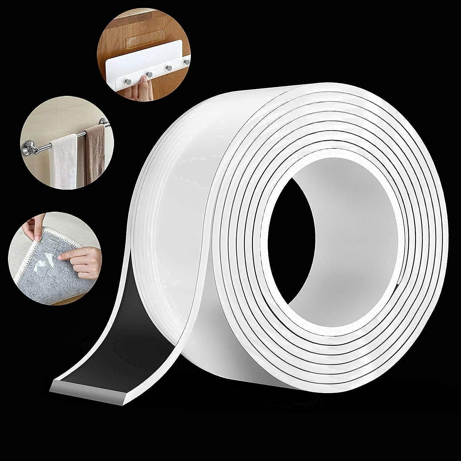 Double Sided Tape Heavy Duty 3 Meter 3mm Multipurpose Removable Traceless Mounting Adhesive Tape For Walls Washable Reusable Strong Gel Grip Tape Jiomart