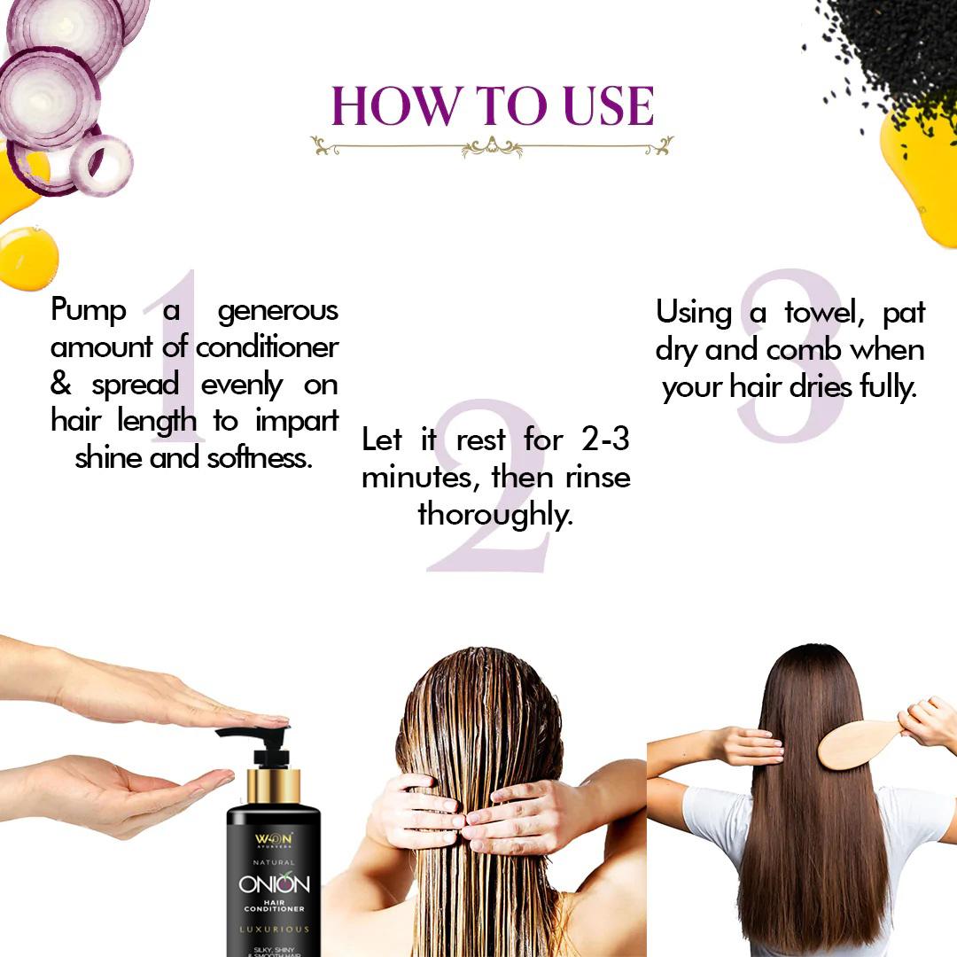 WON AYURVEDA Onion Hair Oil, Onion Hair Conditioner & Onion Hair Shampoo  For Hair Growth| Best Hair Care- Pack of 3 - JioMart