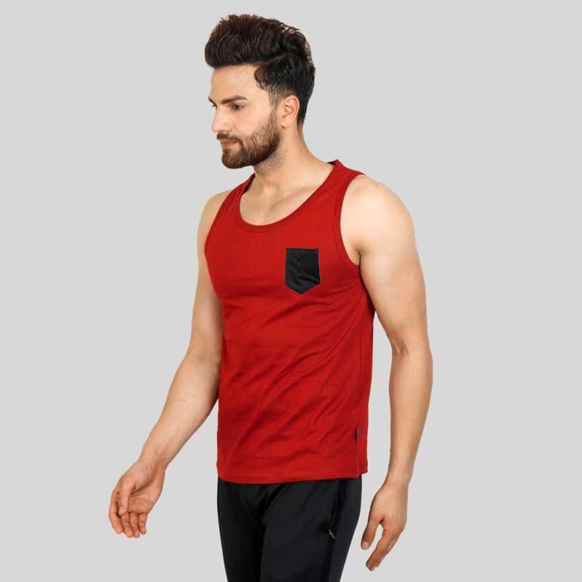 red cotton vest