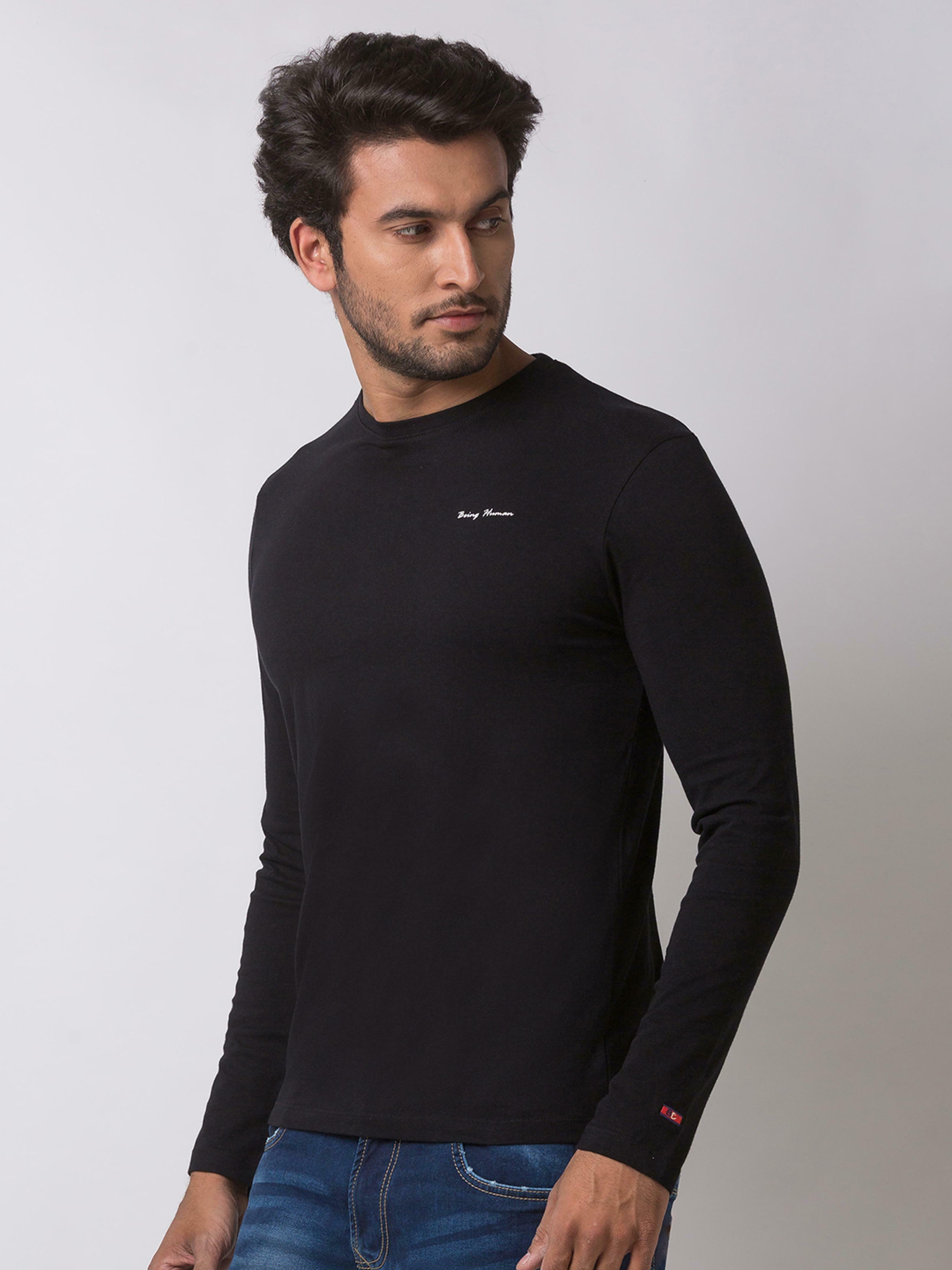 Buy Being Human Black Long Sleeve T-Shirts Online at Best Prices