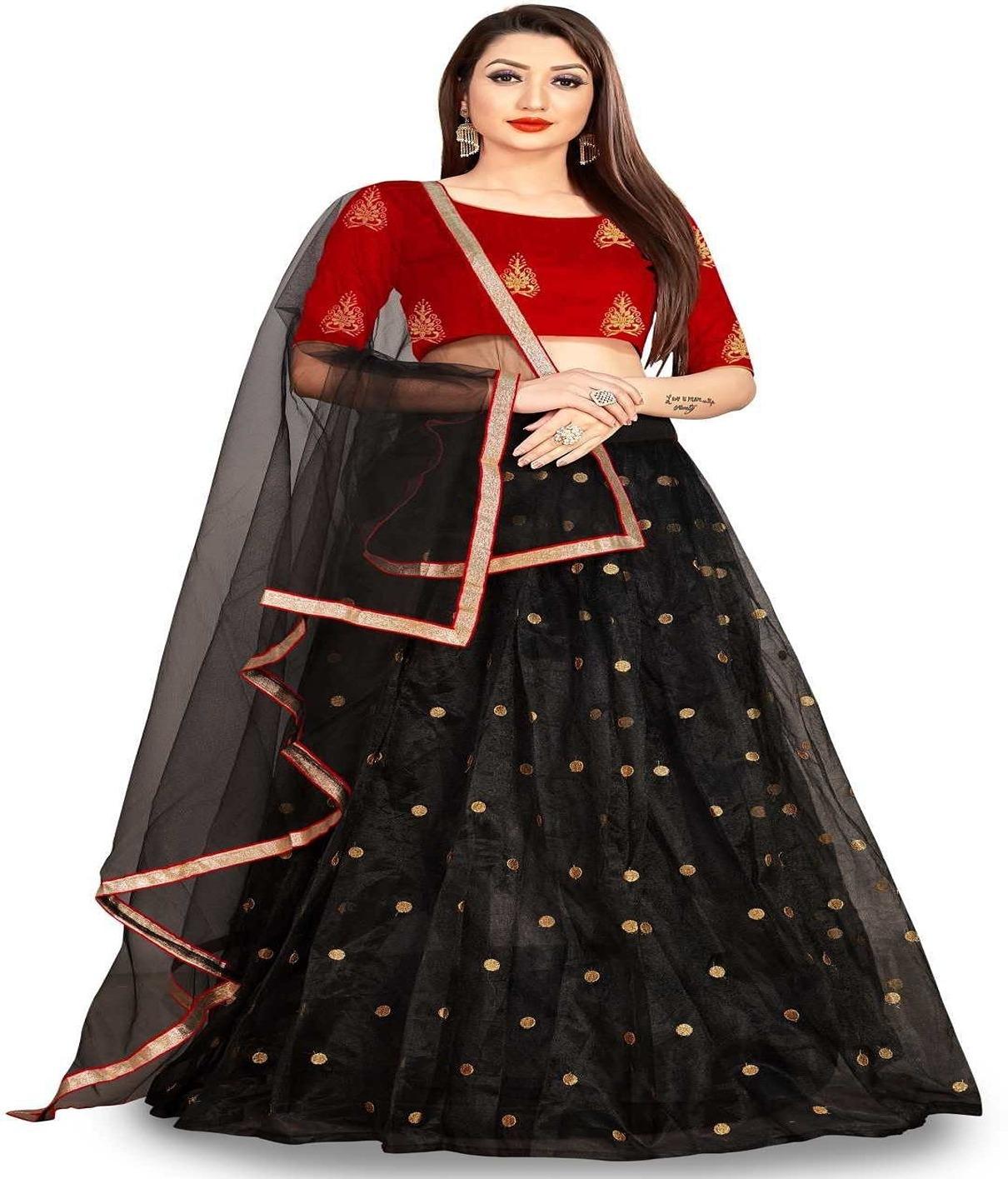 embellished semi stitched lehenga choli