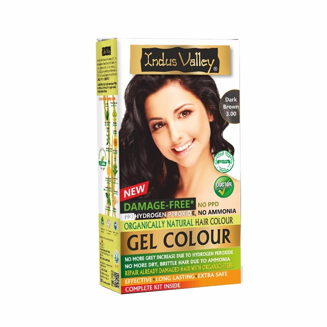 Damage Free Gel Hair Colour - Dark Brown  (Touch-Up/Trial Pack)  (45ml+5g) - JioMart