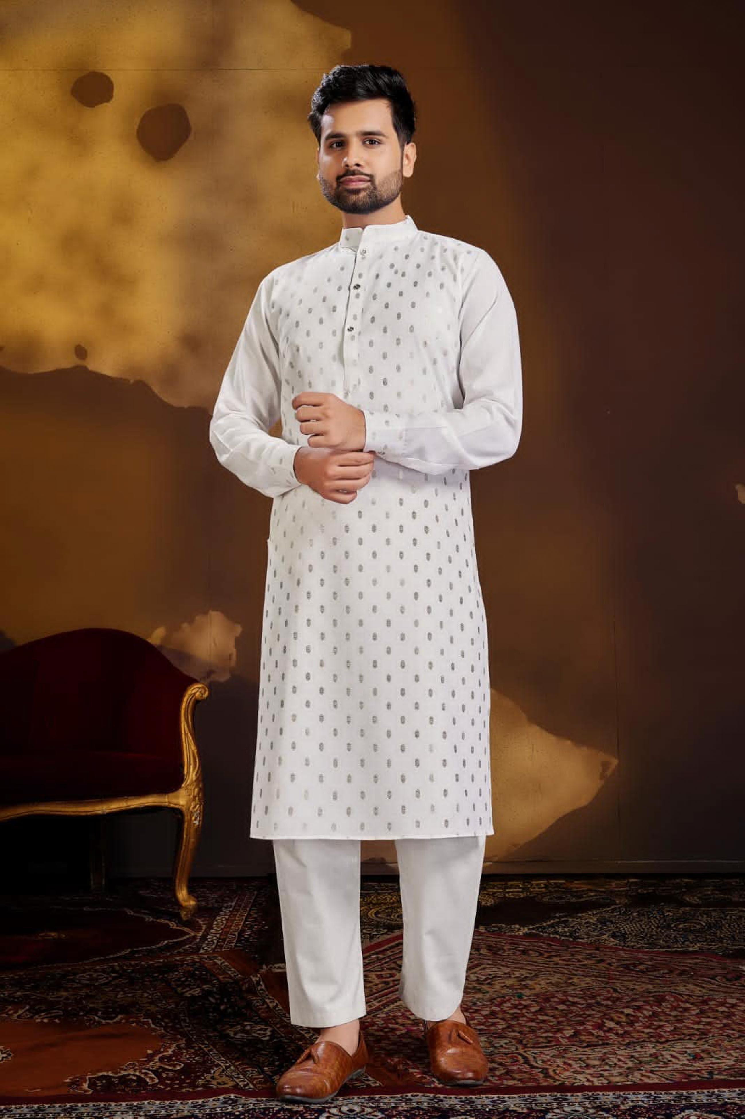 Buy Zarkle Men And Women White Foil Print Pure Cotton Couple Kurta Pajama  And Kurti Pant Set (Men-Xl And Women-Xl) Online at Best Prices in India -  JioMart.
