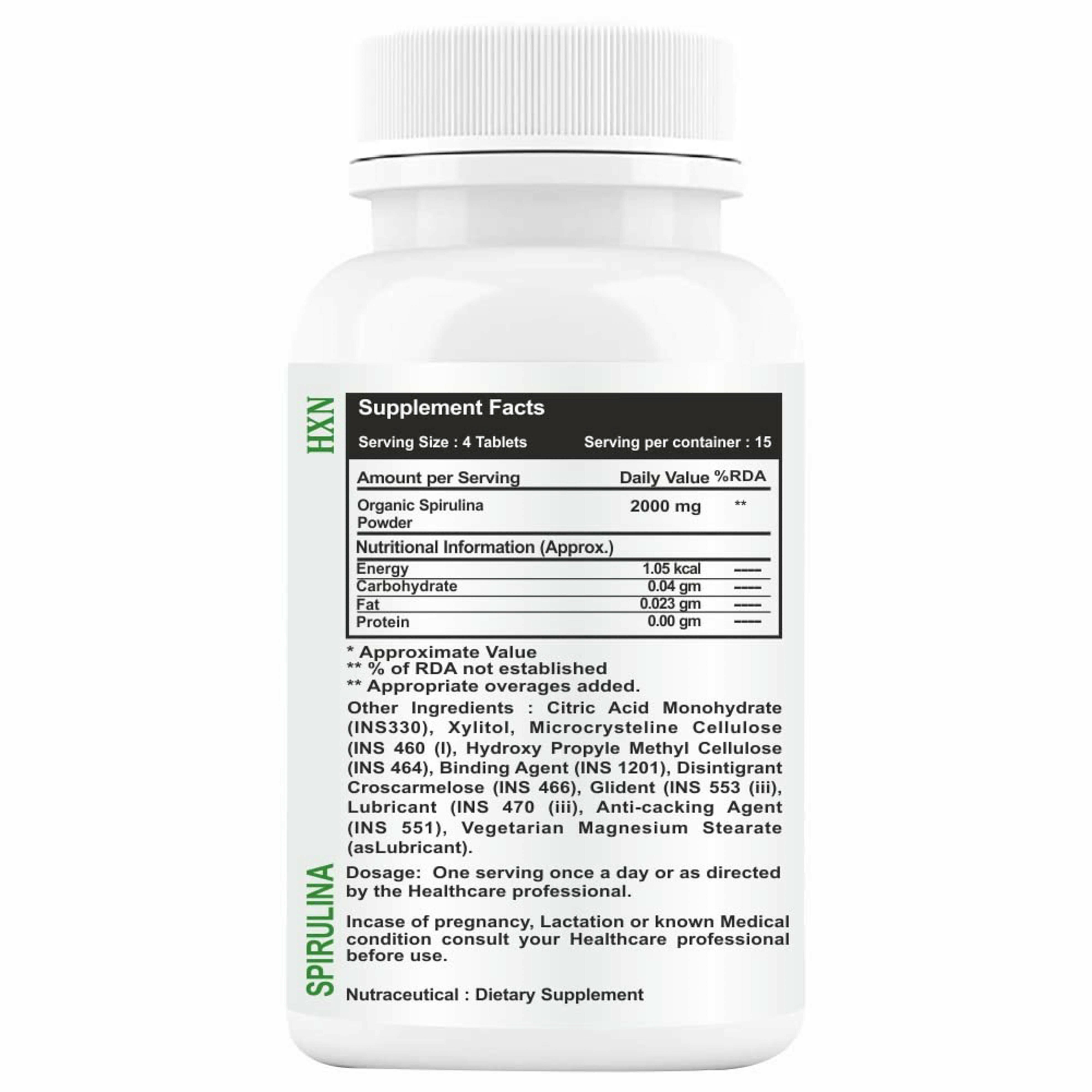 Buy HXN Spirulina Powder - 120 Tablets (Pack of 2) Online at Best