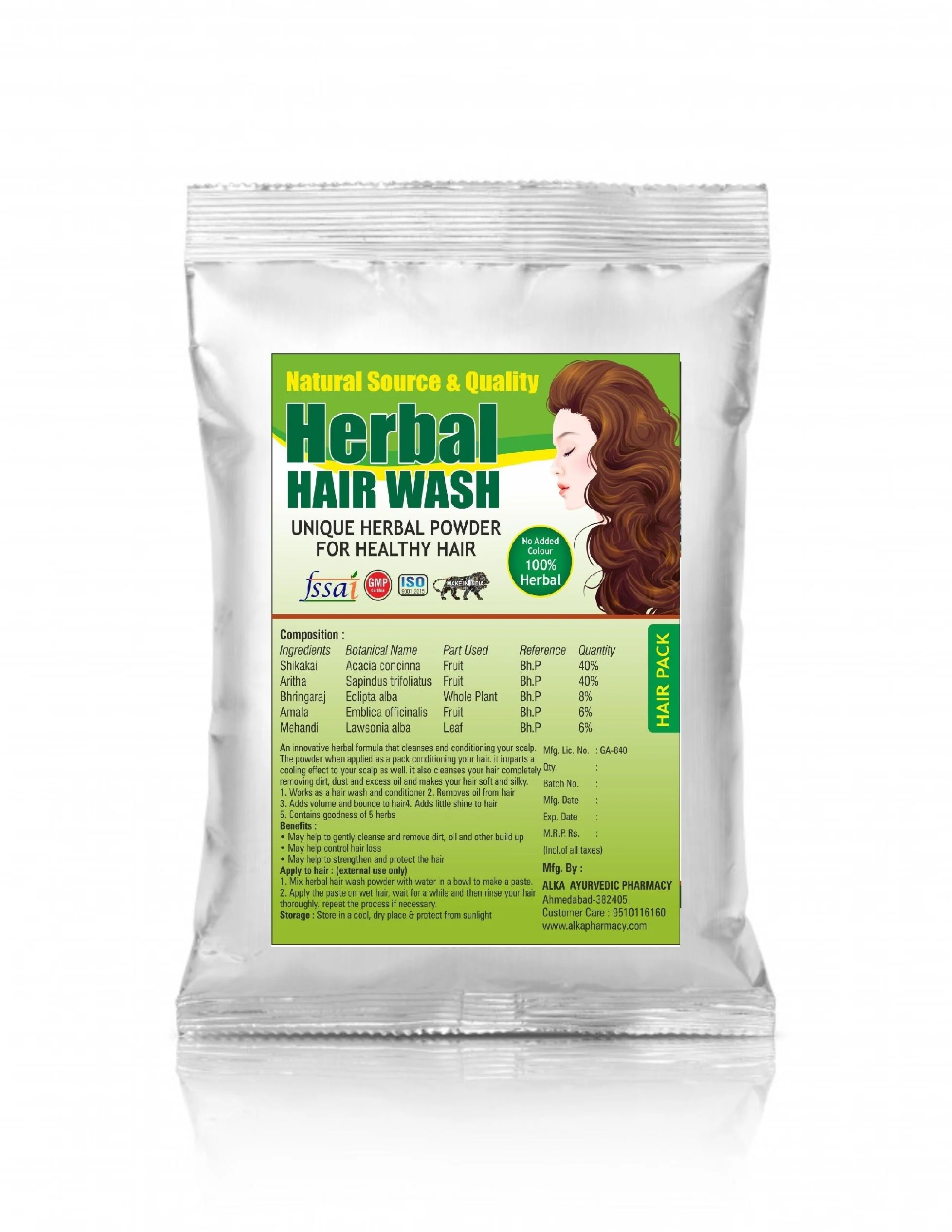 100% Pure & Natural Herbal Hair Wash Powder-100gm - JioMart
