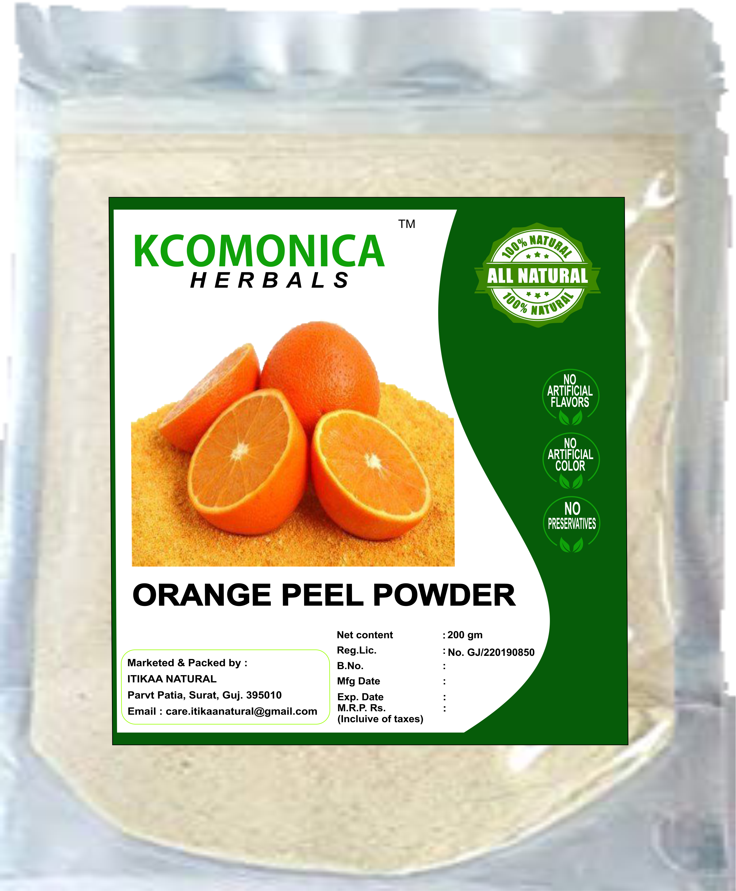 KCOMONICA Organic Orange Peel Powder (200Gram) For Hair & Skin Care. -  JioMart
