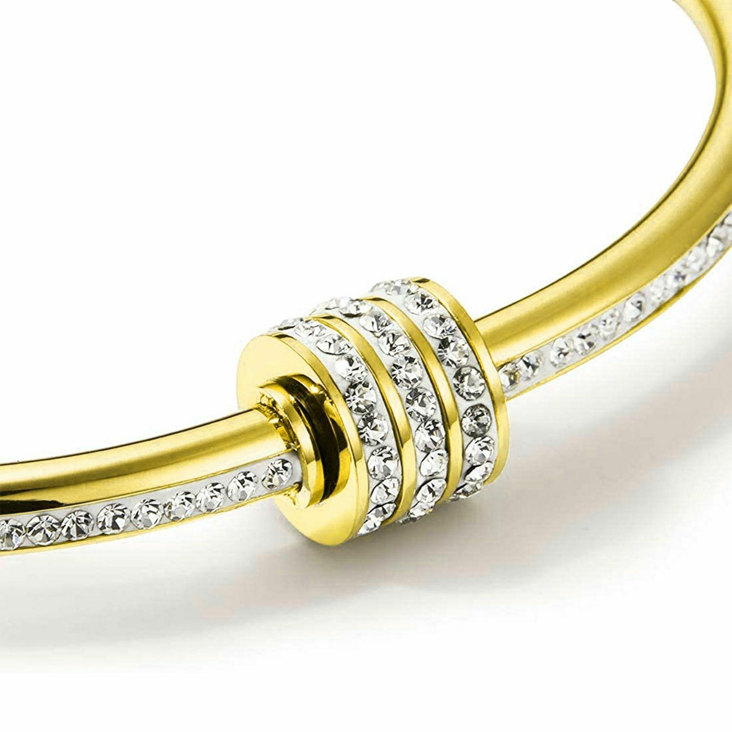 Buy Zivom Studded Lock Cubic Zirconia 18K Gold Stainless Steel