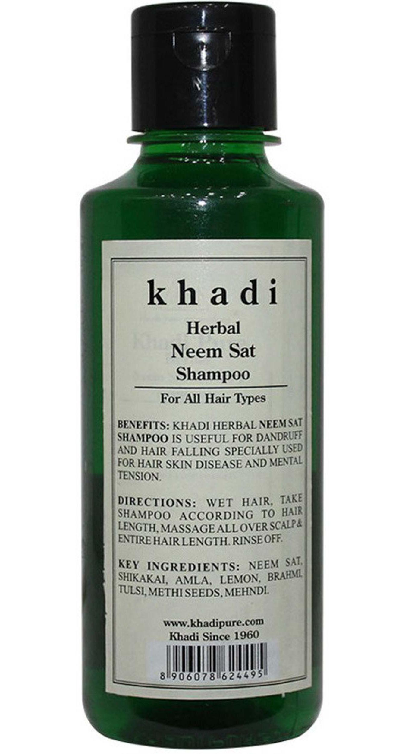 Khadi Herbal Neem Sat Shampoo, Anti-Dandruff, Anti-Hair Fall, Damage  Repair, Deep Conditioning, Dryness Care, Nourishment And Moisturization,  Straightening And Smoothening - 210 Ml - JioMart