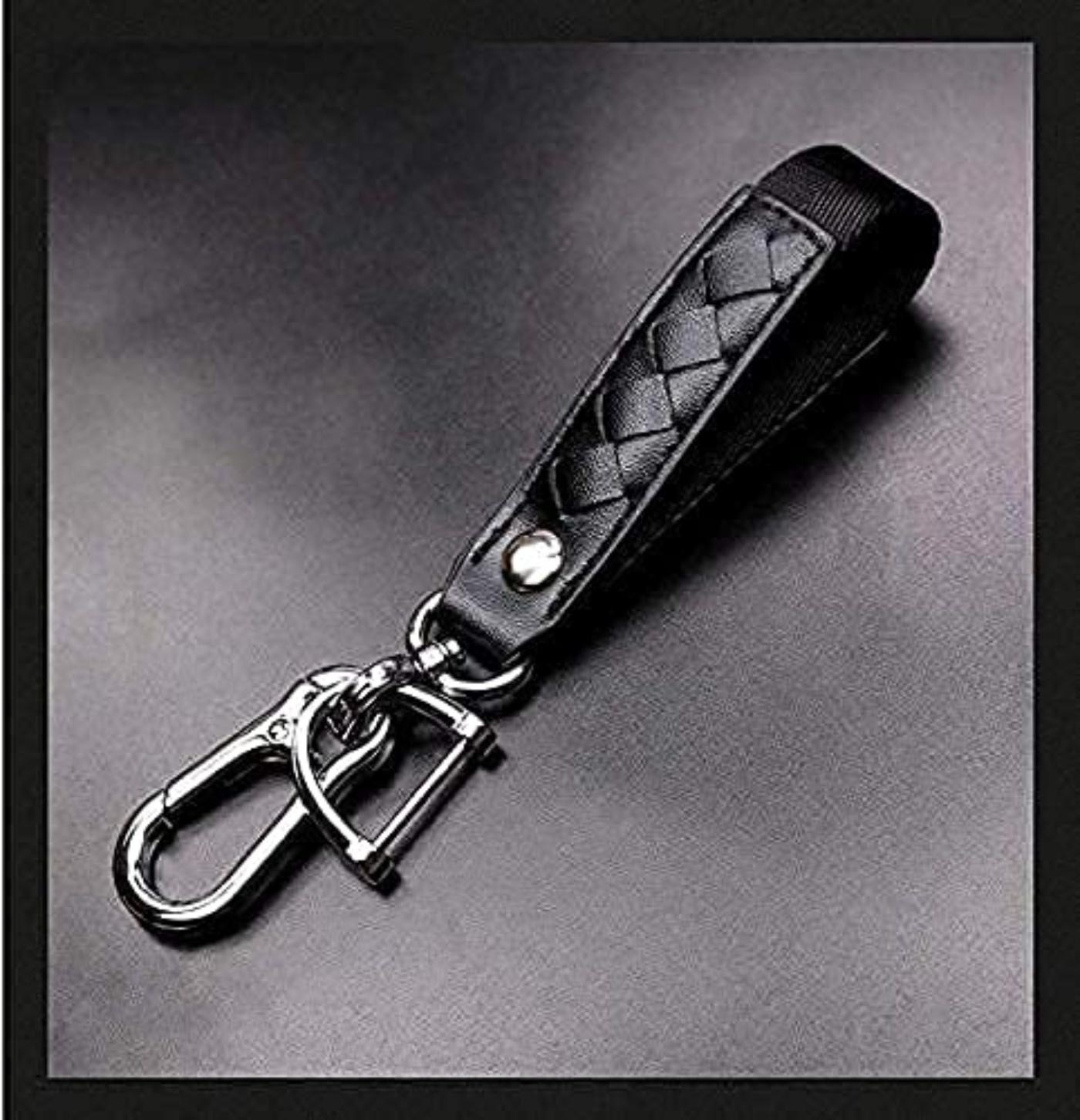 小物 Llife LEATHER KEY CHAIN BLACK Buy JVCV Black Zinc Alloy and Leather Keychain with Braided Online