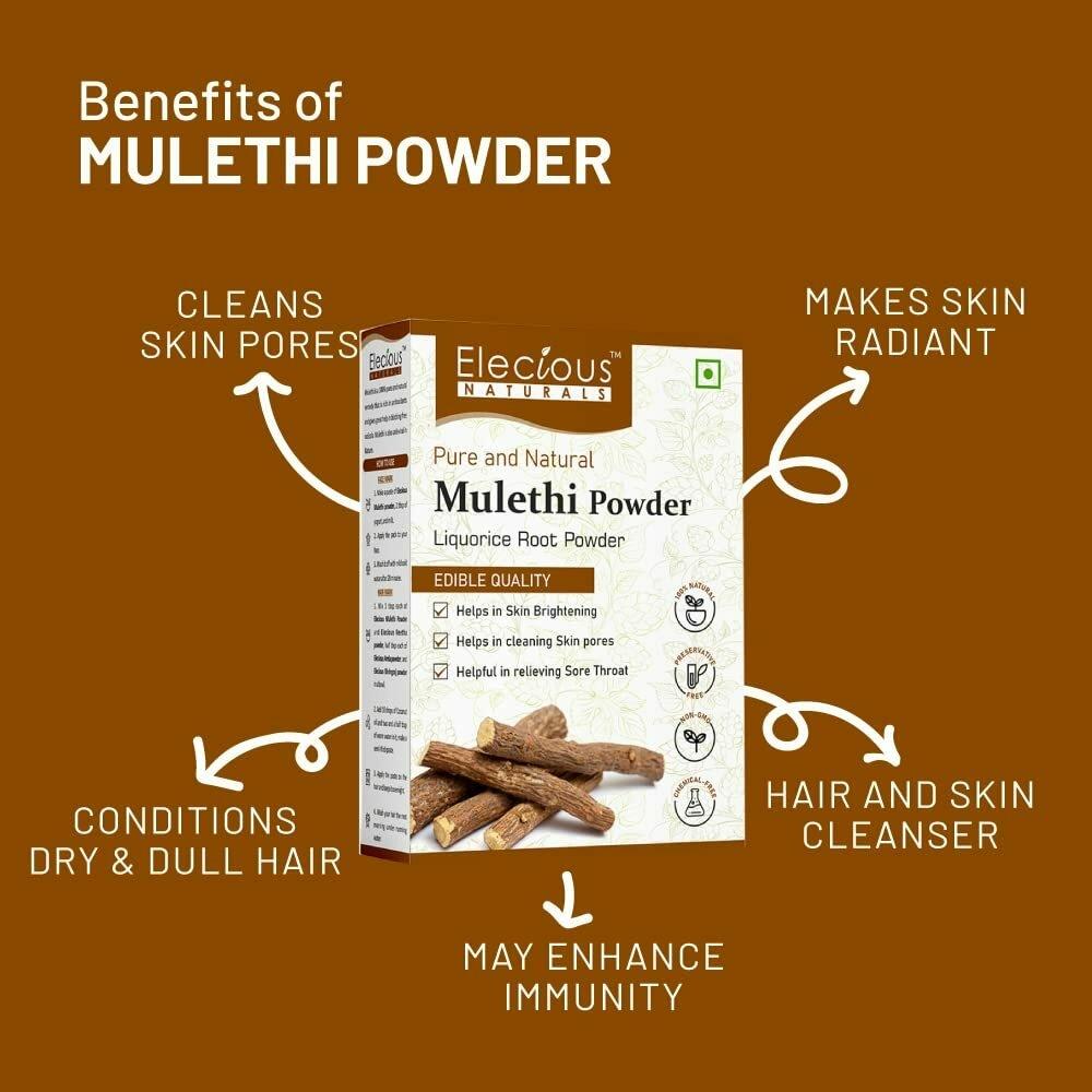Elecious Mulethi Powder For Body, Skin, Face and Hair (200 Grams) - JioMart