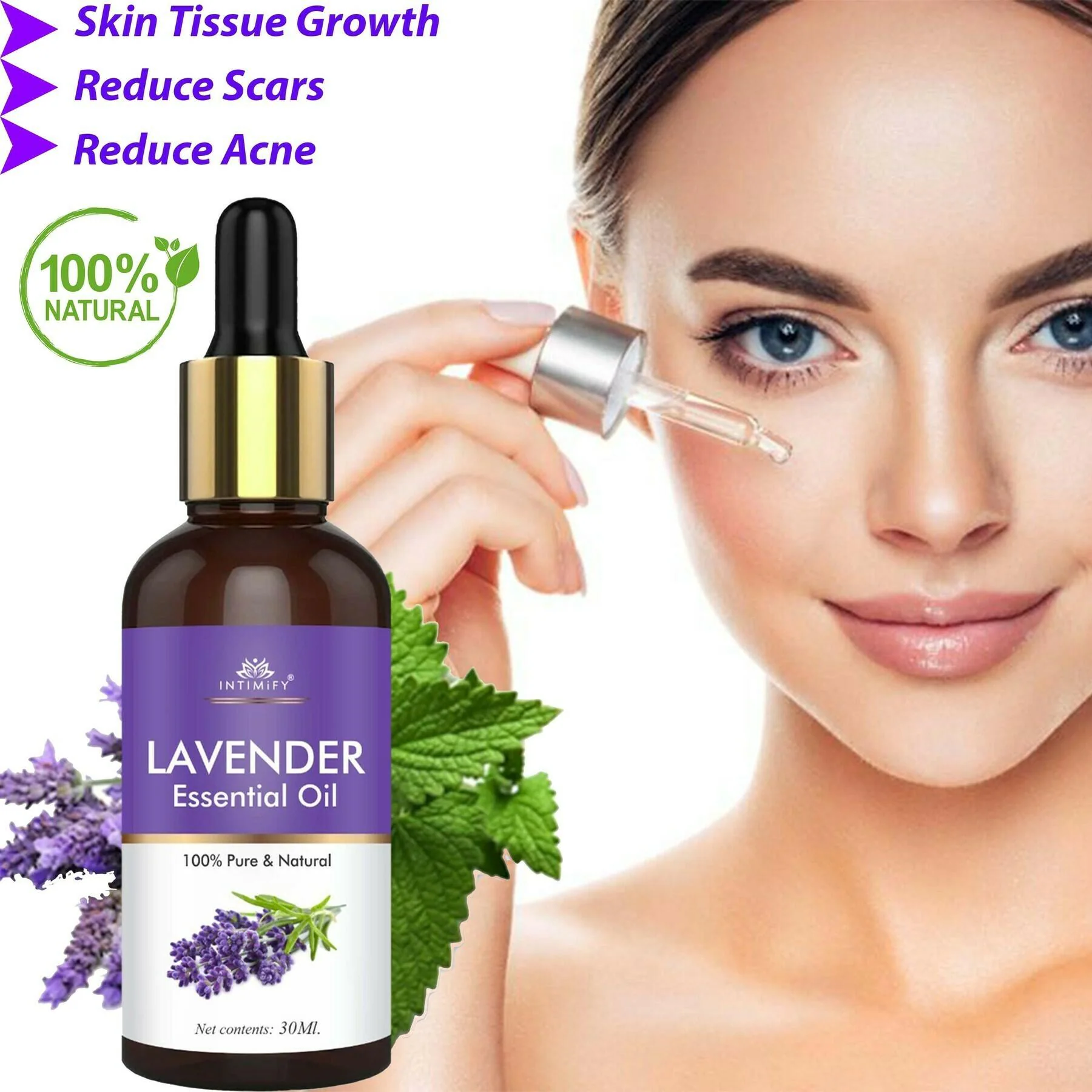 Intimify Lavender essential oil for anti ageing, anti acne, dark spots, hair  growth, scar removal - JioMart