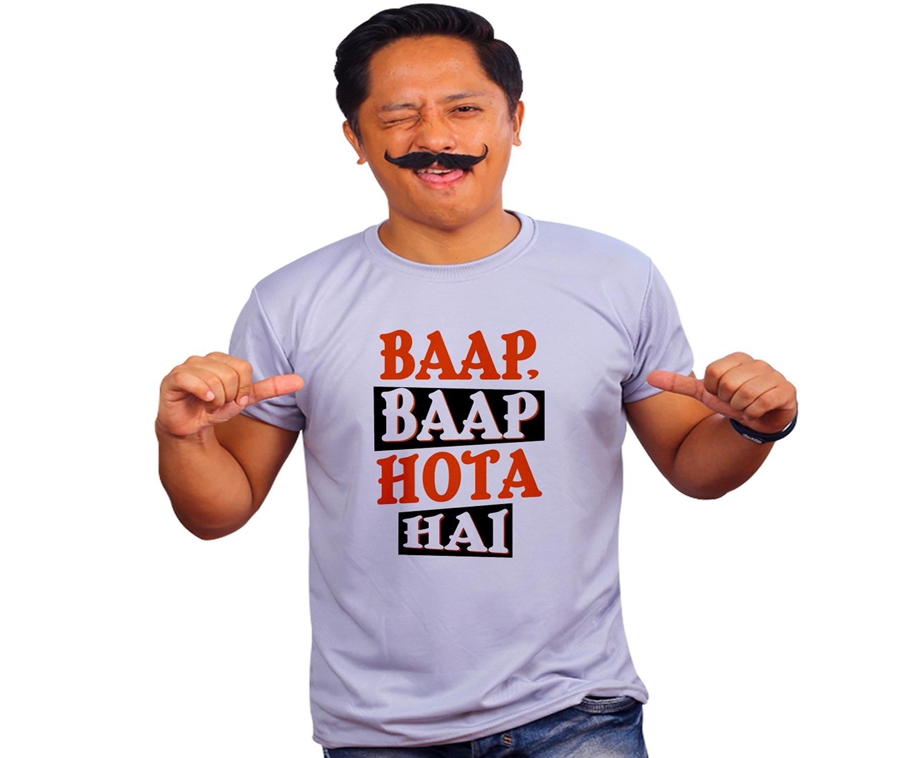 Mooch Wale Baap Baap Hota Hai Grey Quick-Dri T-shirt For Men - Grey, S -  JioMart