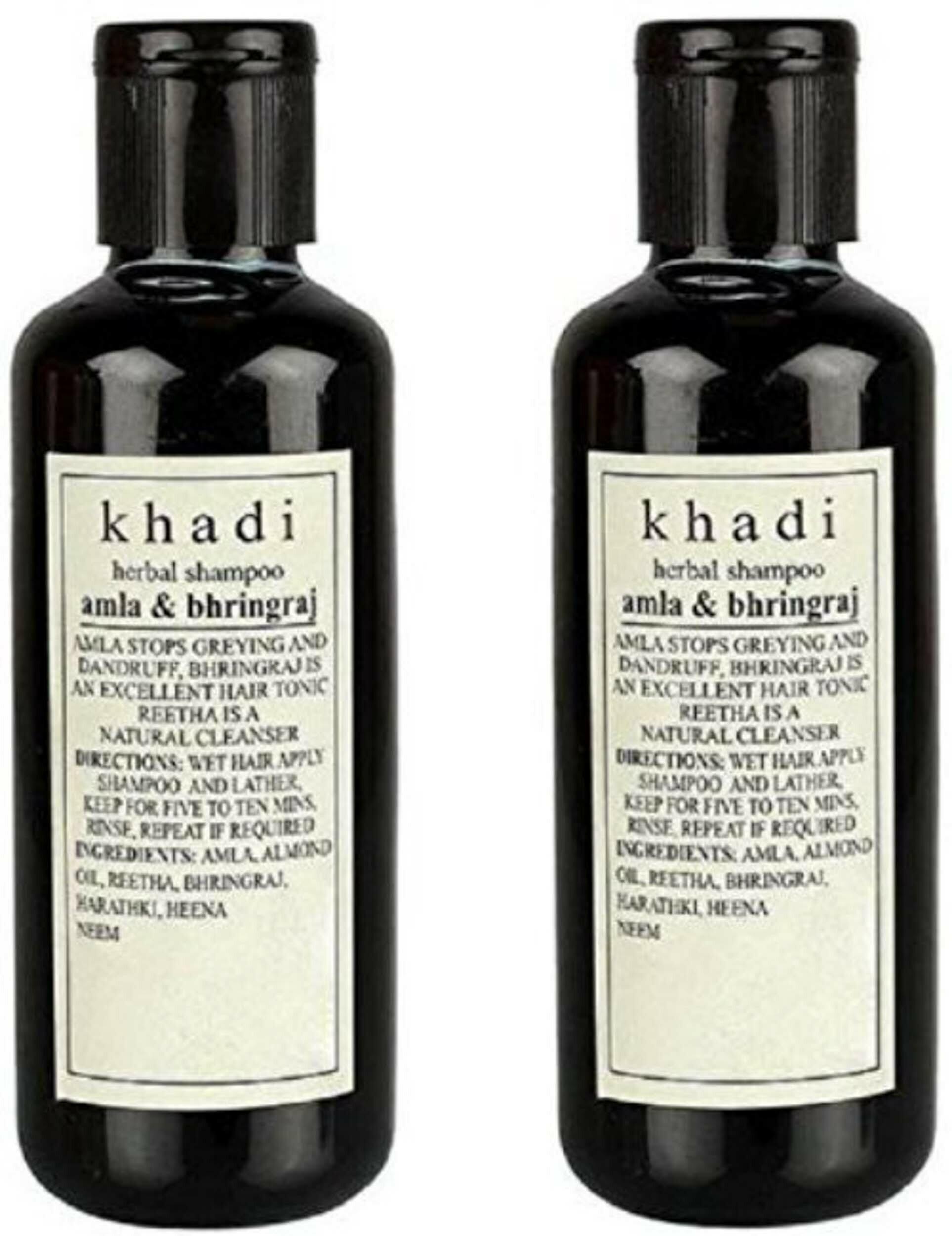 Khadi Amla And Bhringraj Shampoo, Straightening And Smoothening - 420 Ml  (Pack Of 2) - JioMart