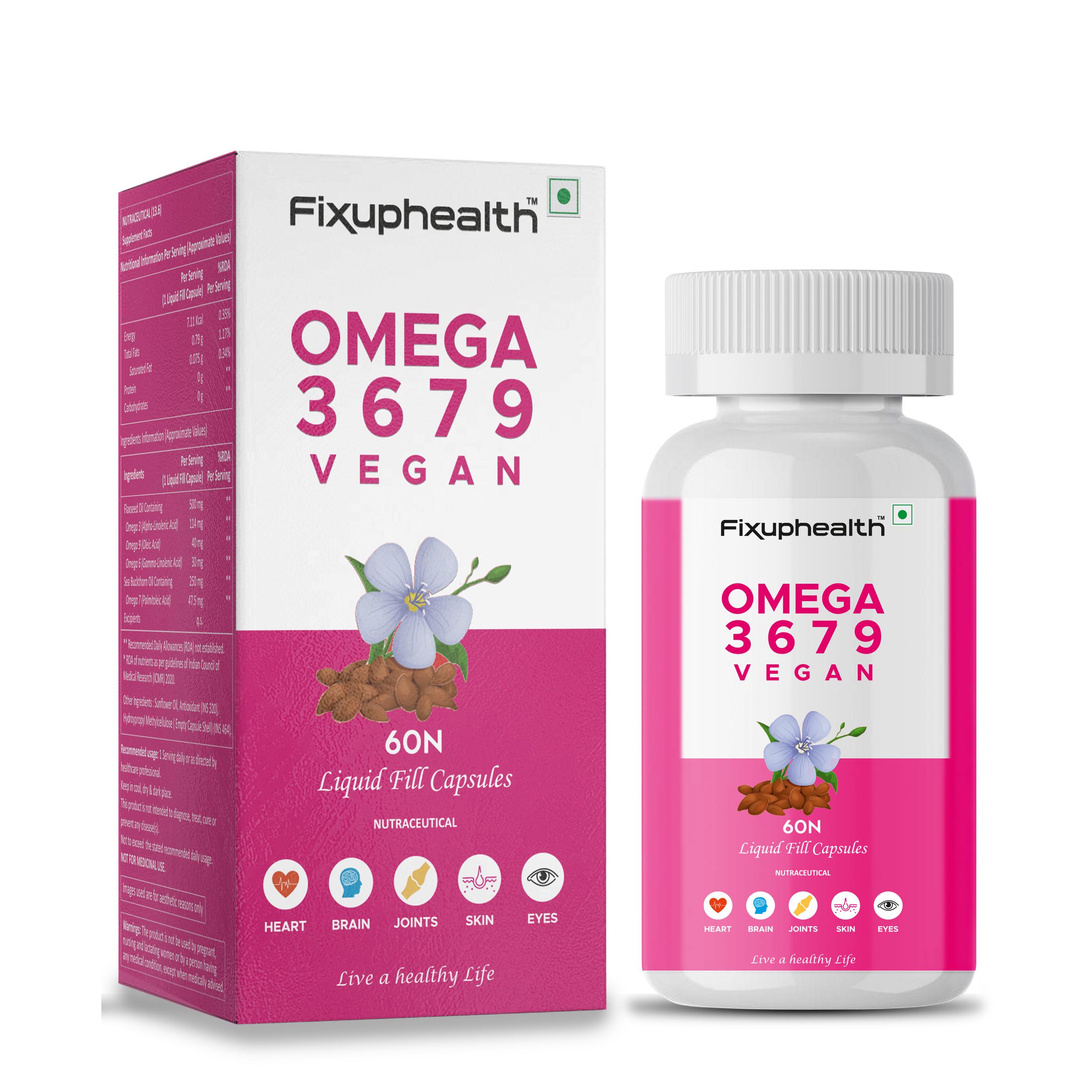 Buy Fixuphealth Omega 3 6 7 9 Flaxseed Sea Buckethorn 60