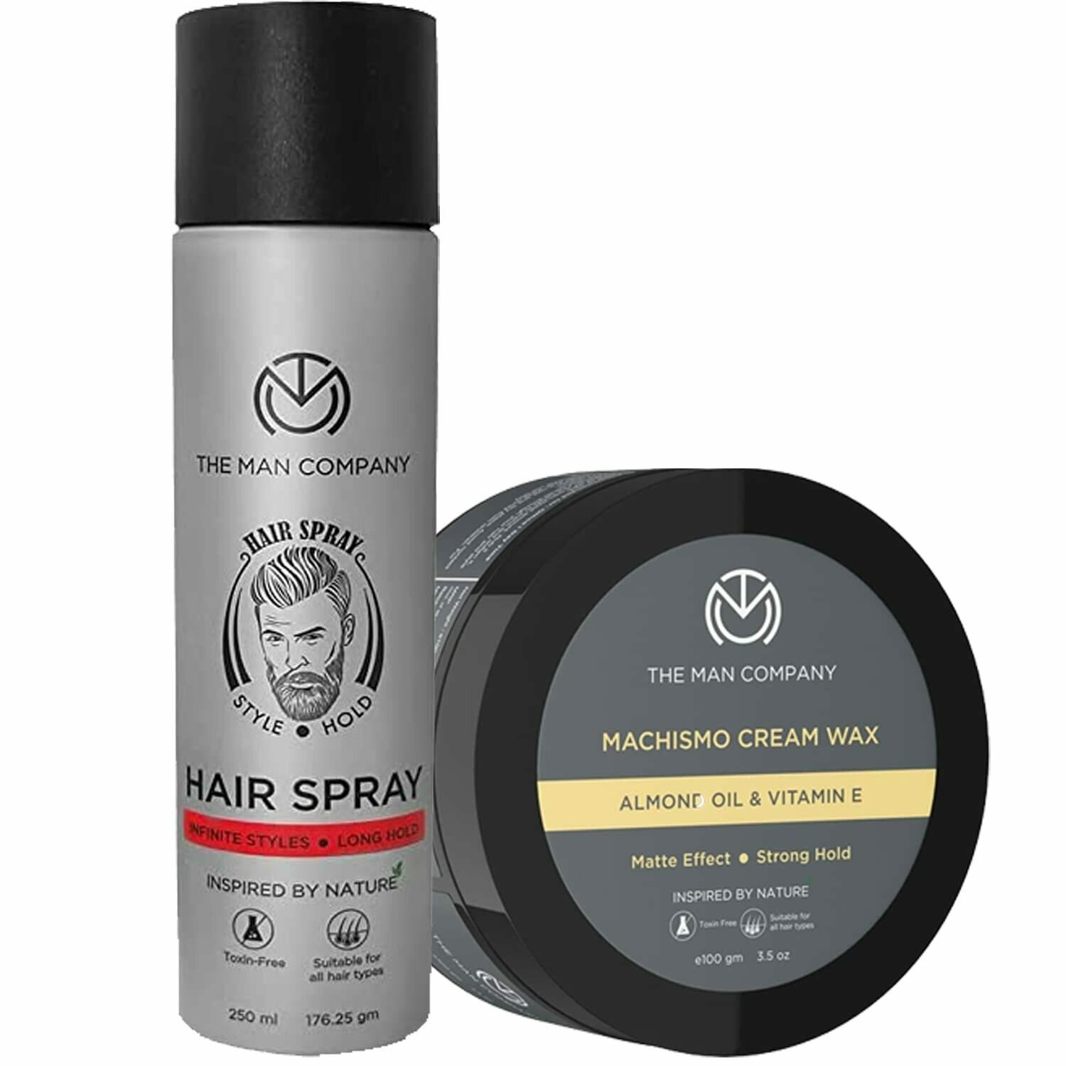 The Man Company Hair Styling Wax and Spray Pack of 2 - JioMart