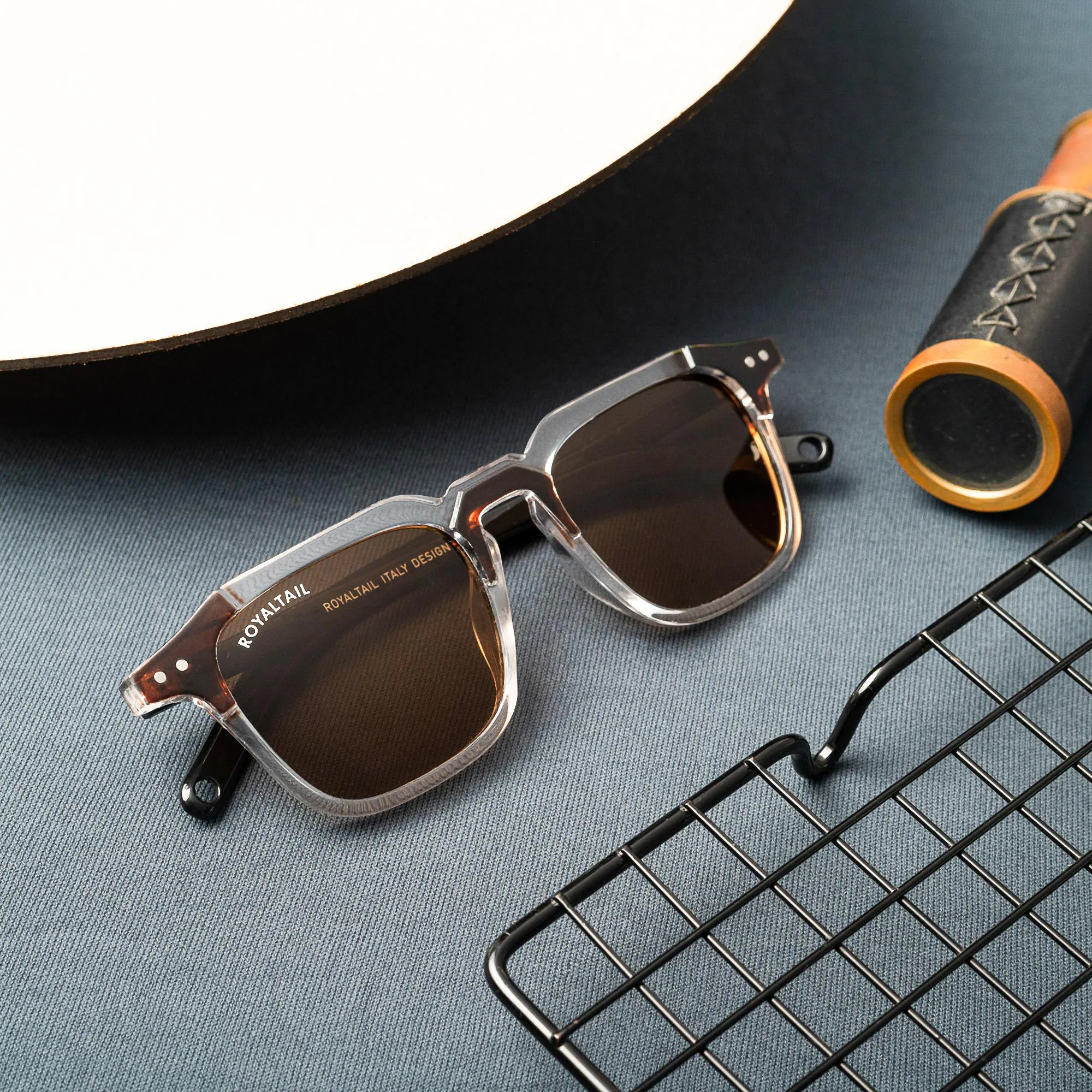 Buy Royaltail Brown Glass and Black Frame Square Kingsman-05