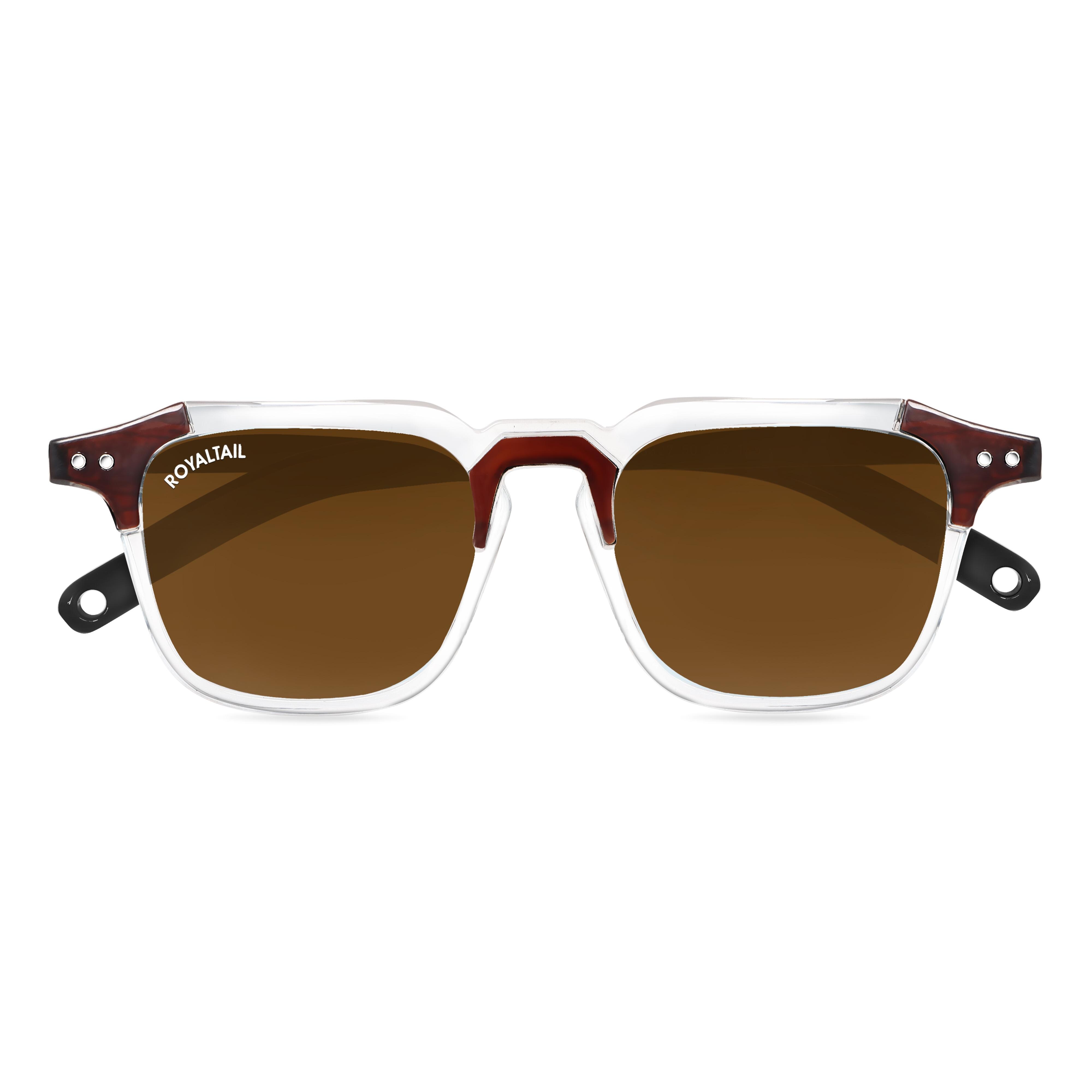 Buy Royaltail Brown Glass and Black Frame Square Kingsman-05