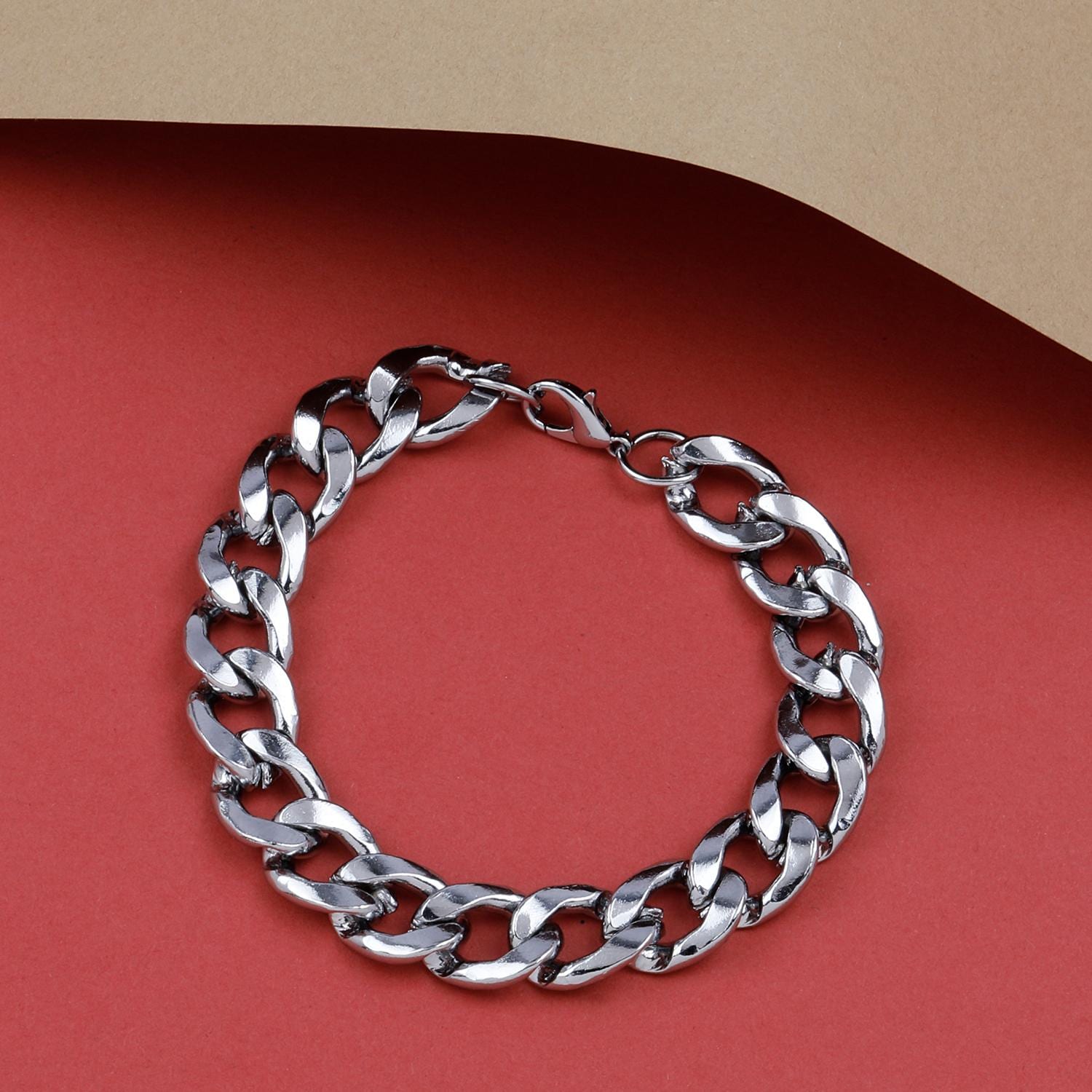 Buy SILVER SHINE Silver Plated New Trendy Look Designer Chain