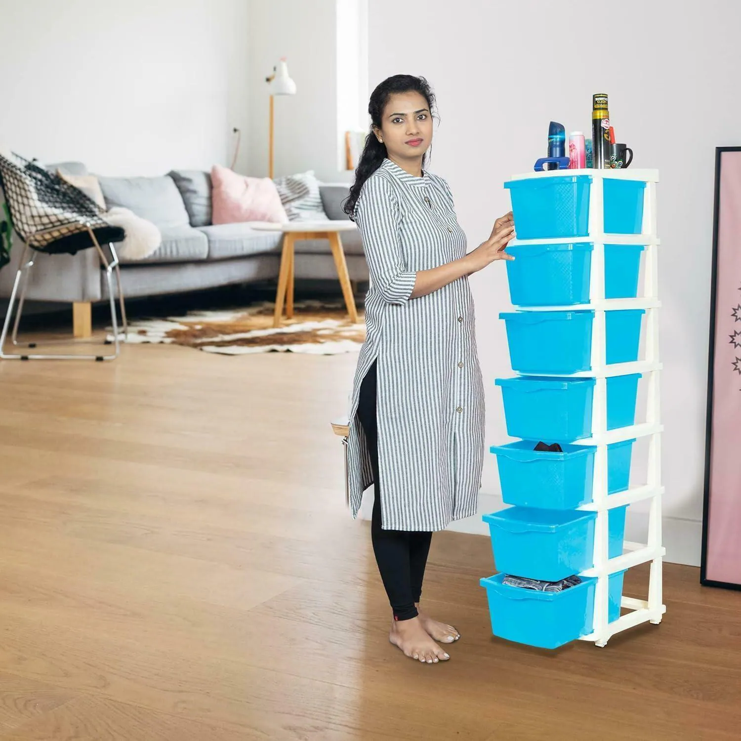 Buy PARASNATH Boxo 7 Layer (Blue Colour) MultiPurpose Modular