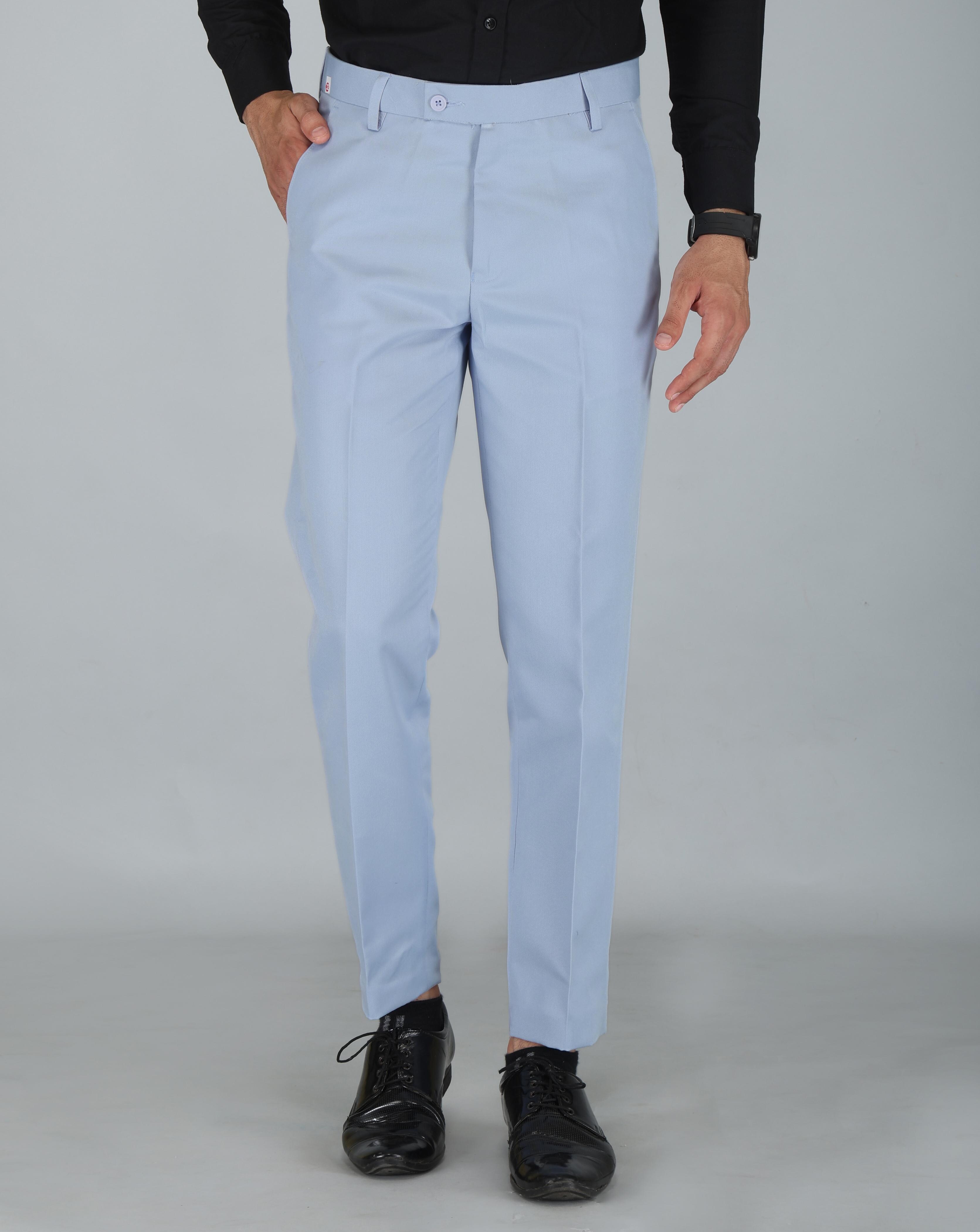 Buy JEENAY Synthetic Formal Pants for Men | Mens Fashion Wrinkle-free  Stylish Slim Fit Men's Wear Trouser Pant for Office or Party - 34 US, Sky  Blue Online at Best Prices in