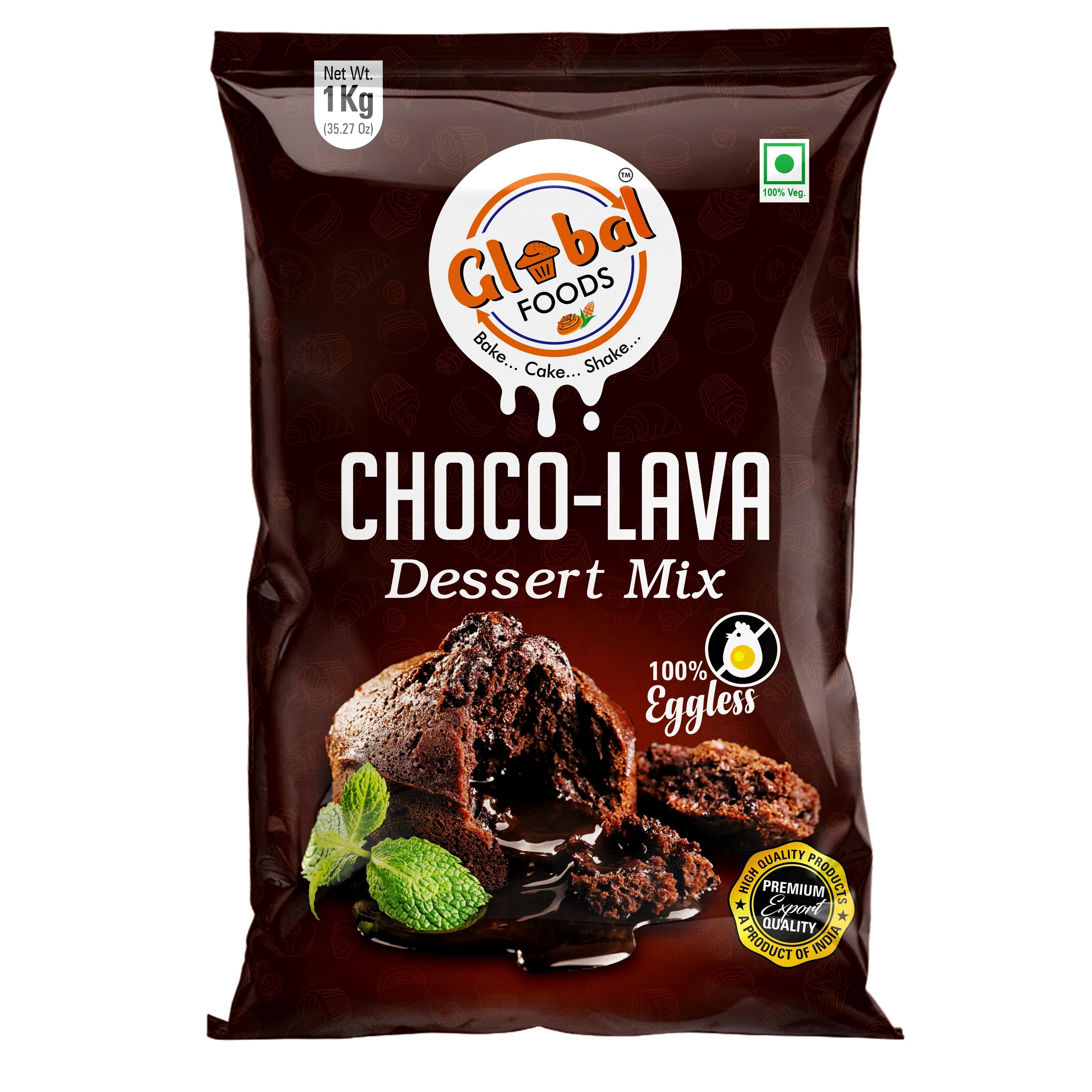 Buy Global Food Premium Egg Less Choco Lava Dessert Premix 1kg