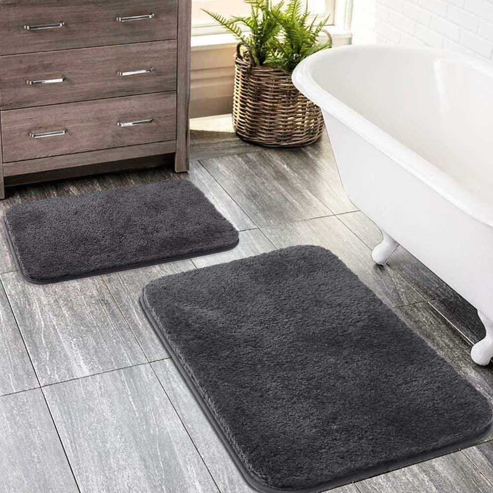 Buy Skive Grey Microfiber Waterproof, Non Slip Bath Mat (60 X 40