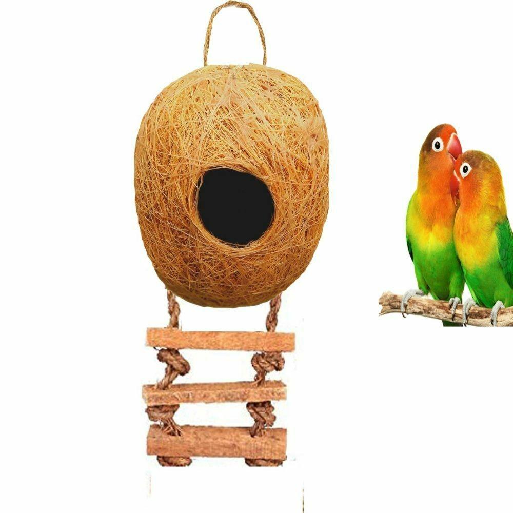 Liveonce Bird Round Nest In Coir Steps Nest For Cage All Birds ...