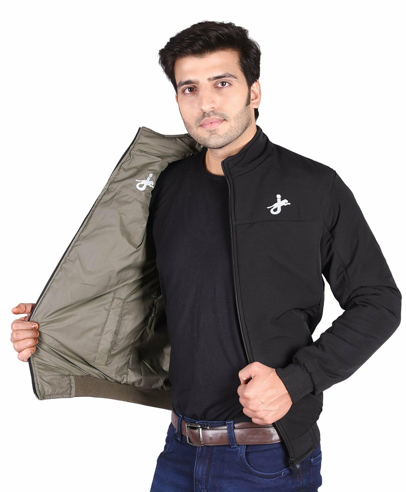 Buy Jaguro Men's Winter Reverisble Jacket Dual Side Wearable