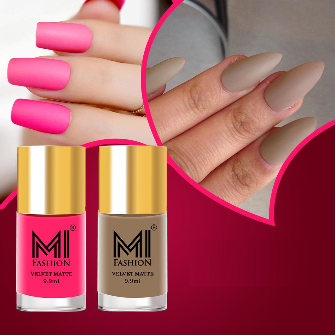 MI Fashion Soft Smooth Unique Matte Nail Polish Combo Sets of 2 Unique  Colors (Skin Nude,Pink)  each - JioMart
