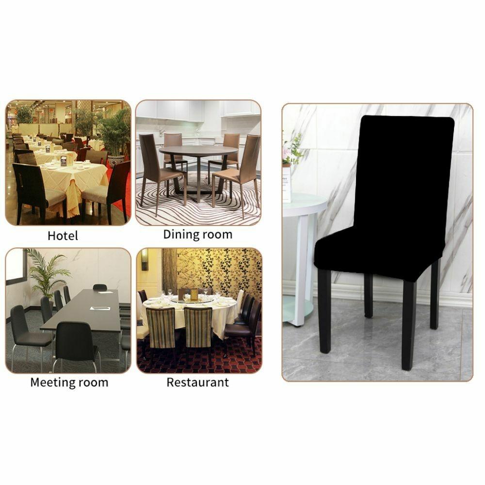 Removable Stretch Dining Chair Slipcovers Kitchen Wedding Seat Cover Black 