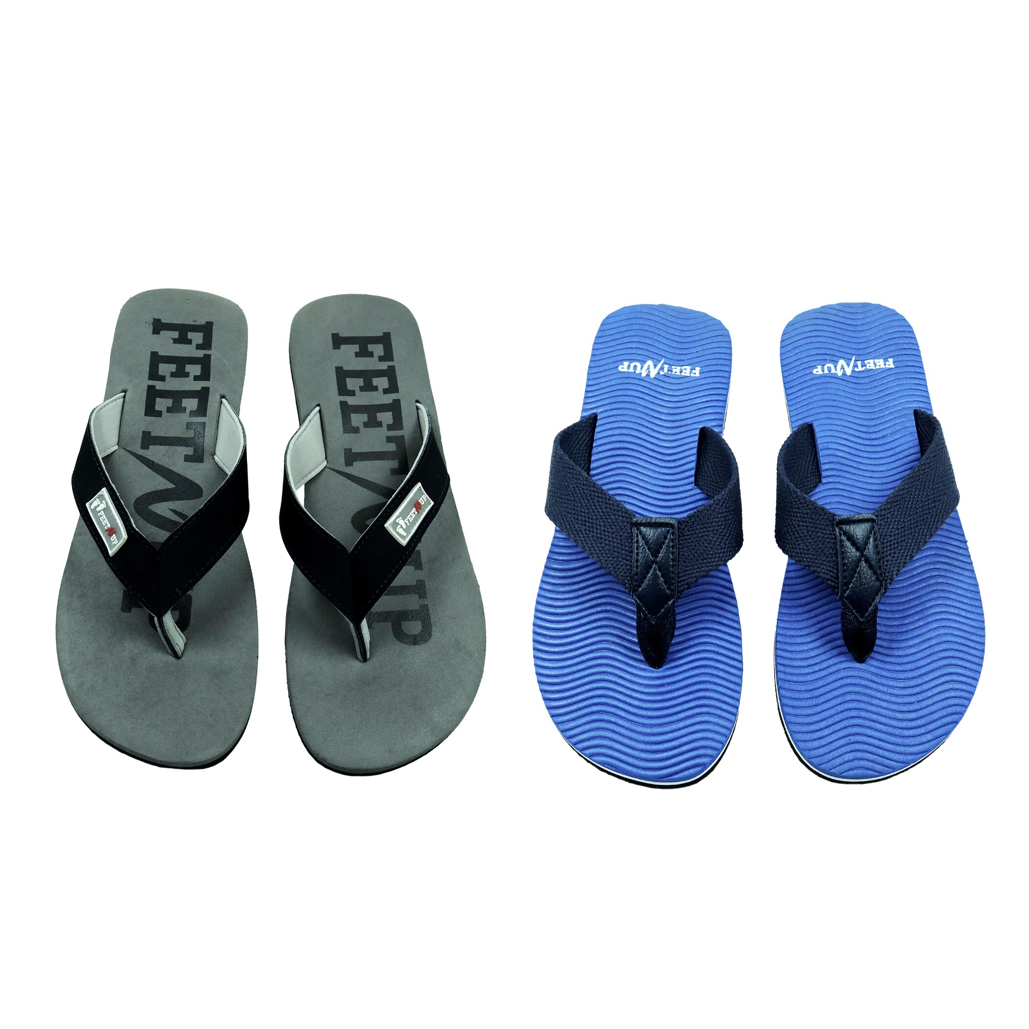 Buy FEETNUP slippers for Men | Flip-Flops and House Slippers | flip flop  daily use | chappal | Extra Soft, Lightweight, Comfortable \u0026 Casual  Footwear (grey 4004 / blue 9001) Size- 10