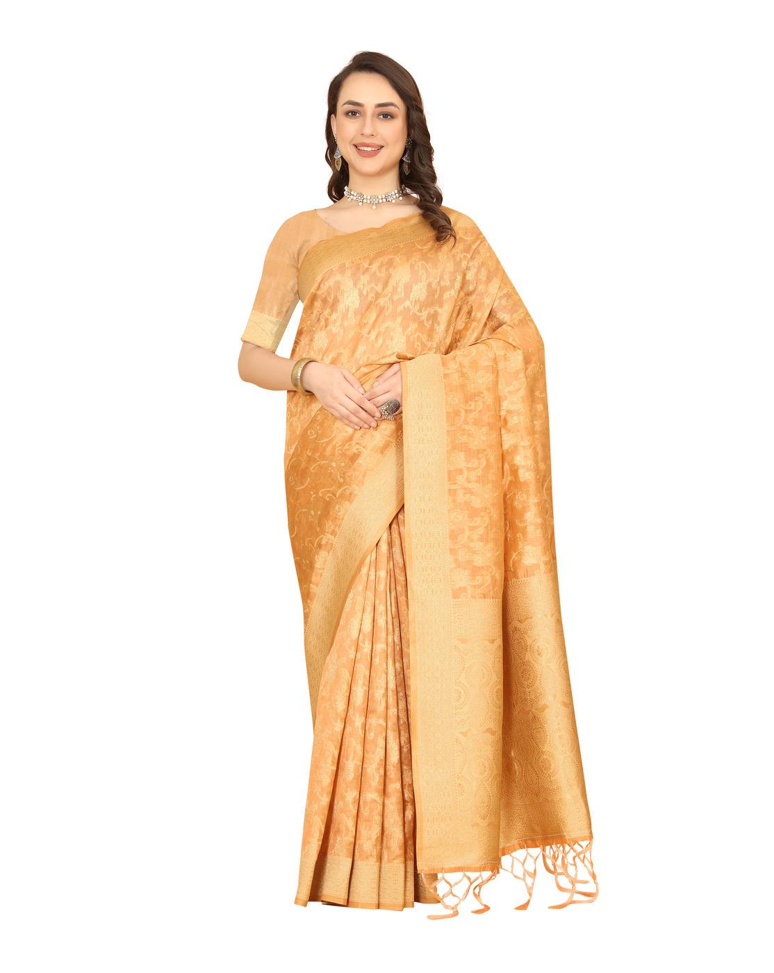 Buy Ziva Exports Women's Lichi Silk Top Dyed Saree(1172-A_Multicoloured_Free  Size) at Amazon.in