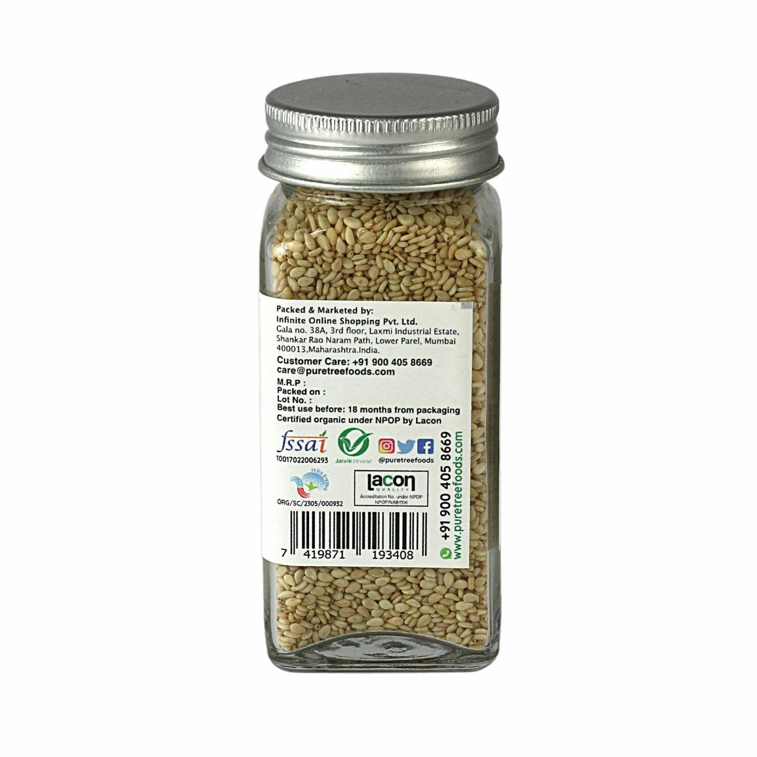 Buy Pure Tree | Certified Organic | White Sesame Seeds