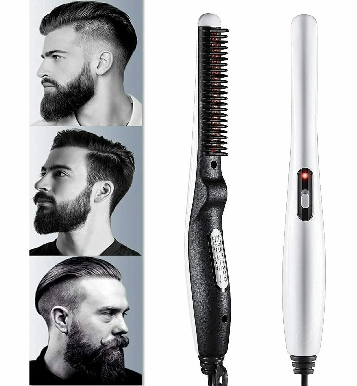 FRESTYQUE - Hair Styler for Men Electric Beard Straightener Massage Hair  Comb Beard Comb Multifunctional Curly Hair Straightening - JioMart