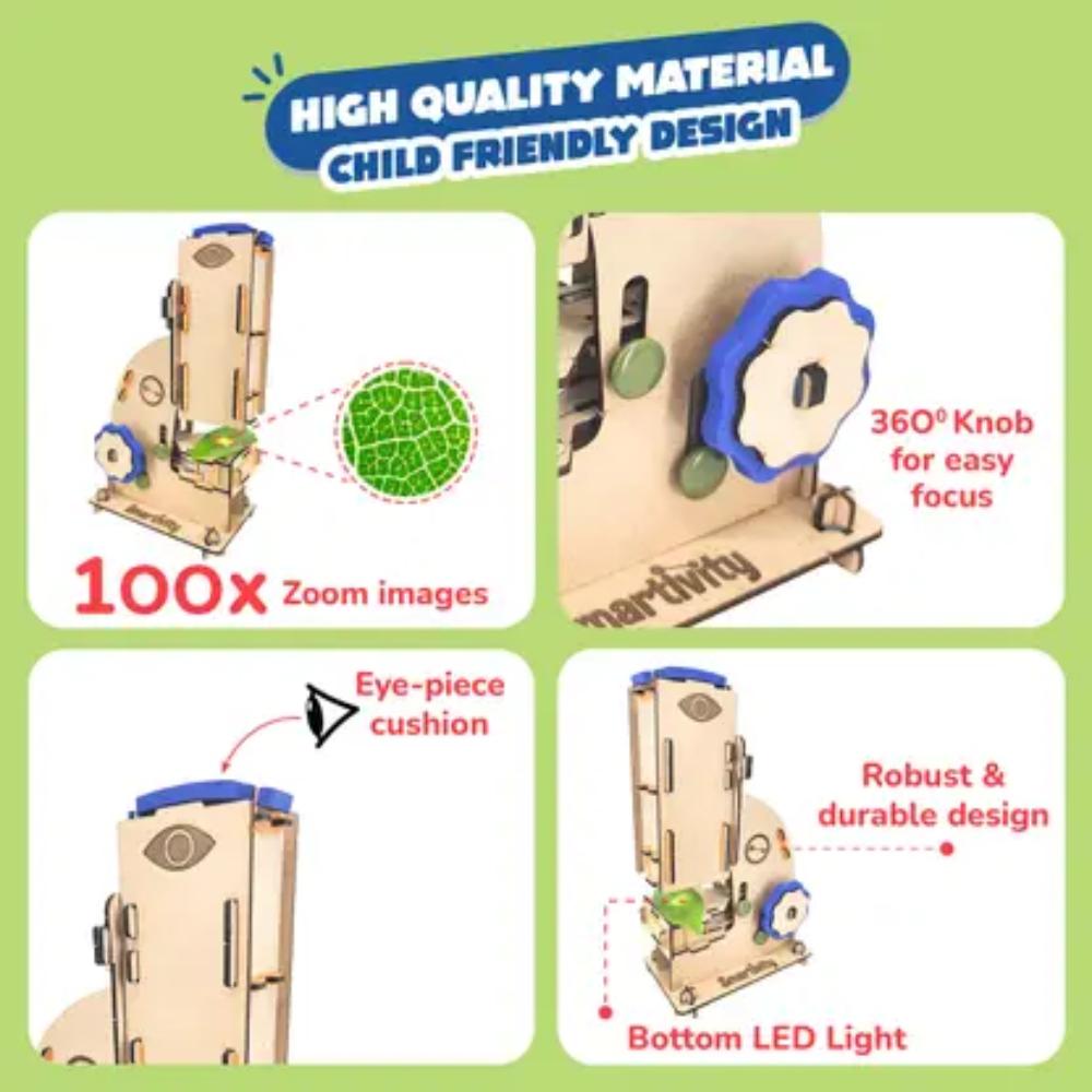Buy NoddyHuB DIY Microscope Kit | 100x Zoom STEM Toy | Science