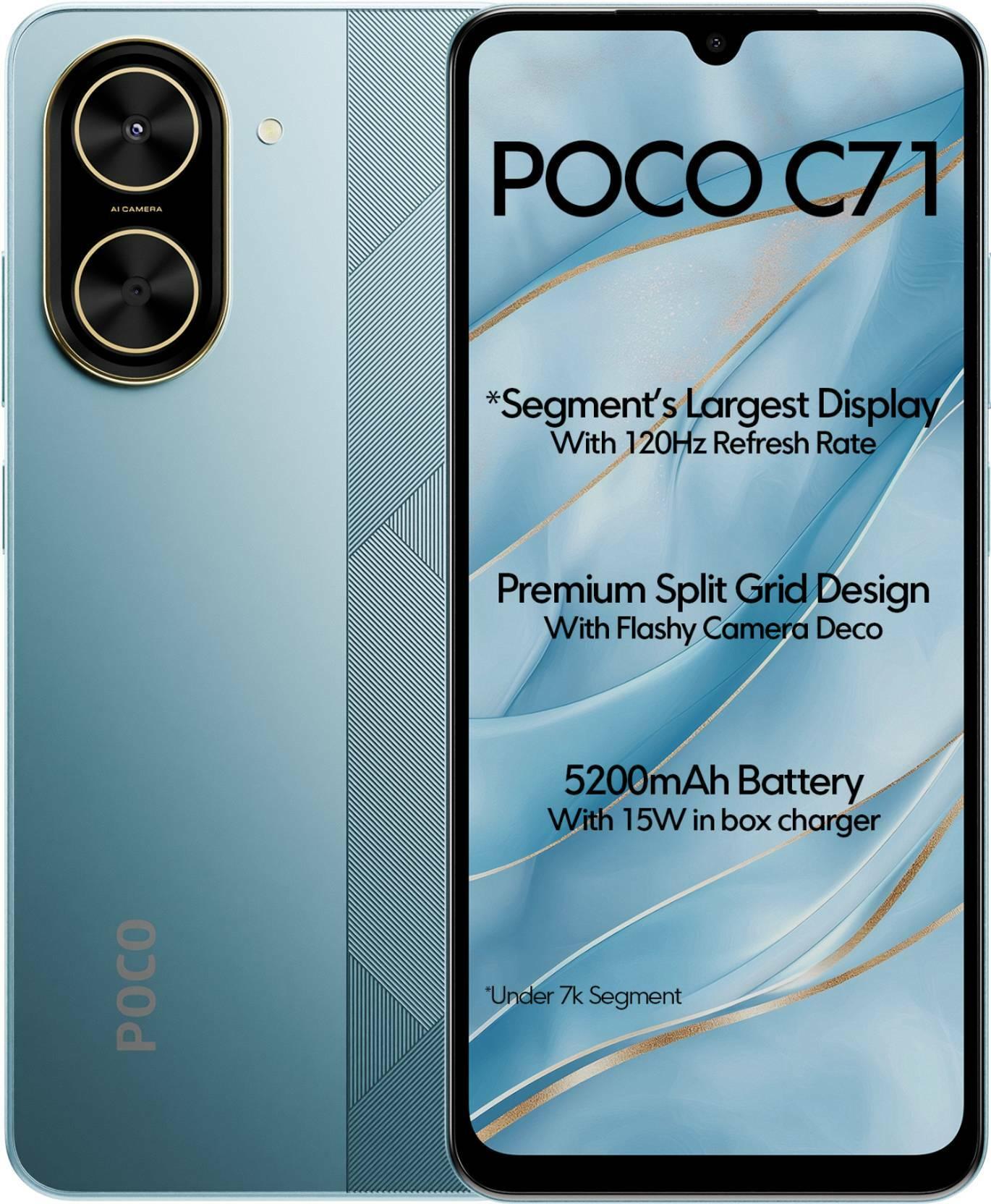 Buy POCO C71, 6GB Ram, 128GB Storage, Cool Blue, Smartphone Online