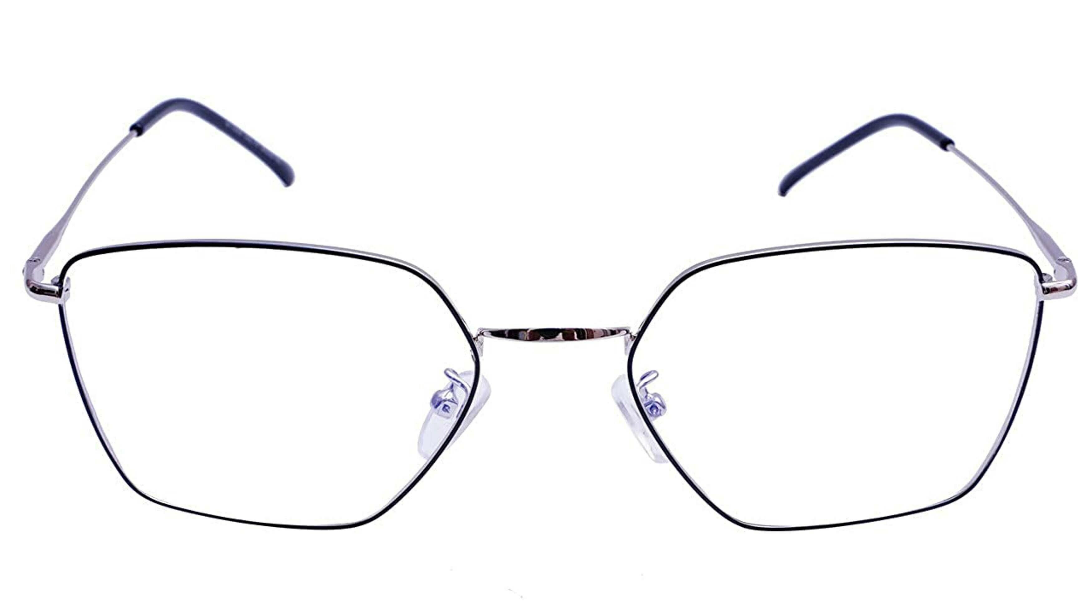 Soigne Silver And Black Pentagon Spectacle Frame For Men, Women, Boys And  Girls - Jiomart