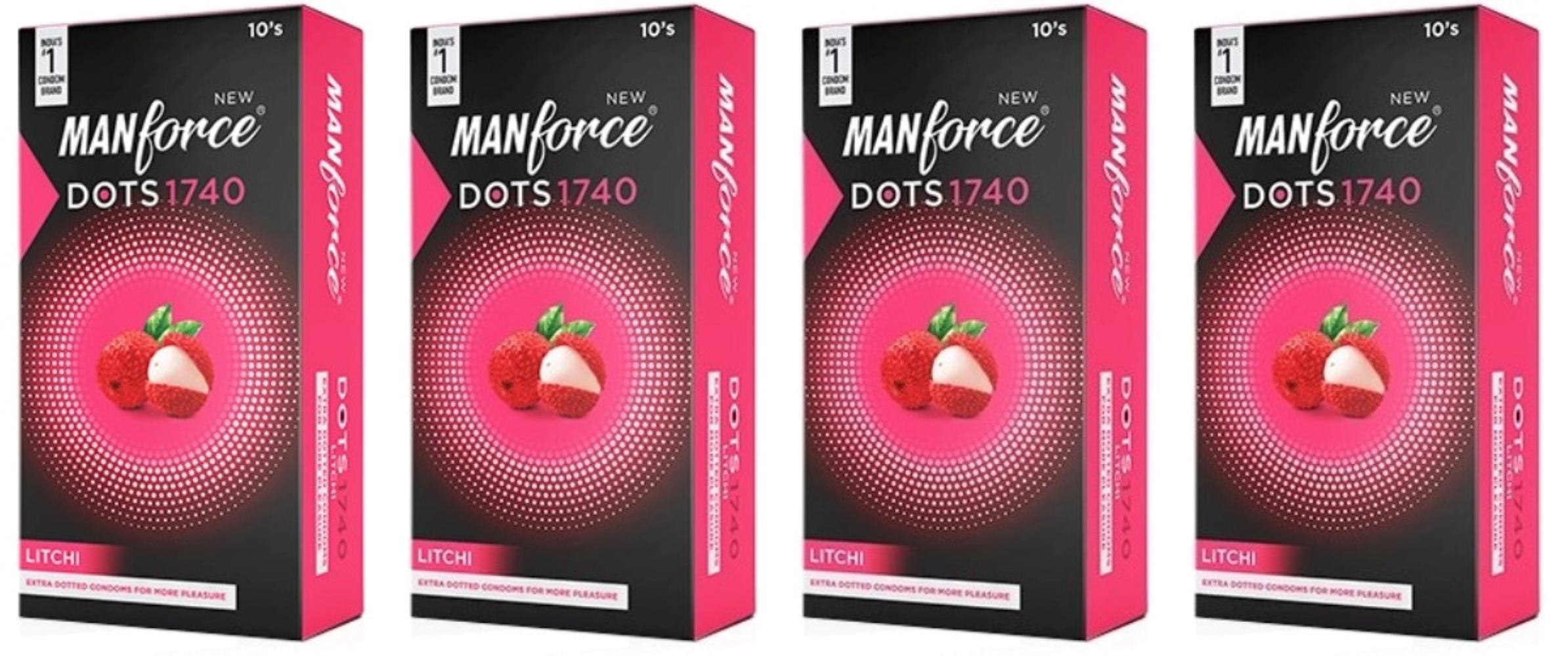 ロマプリ Buy Manforce Dots 1740 Litchi (4 Boxes, 10 Condoms in Each