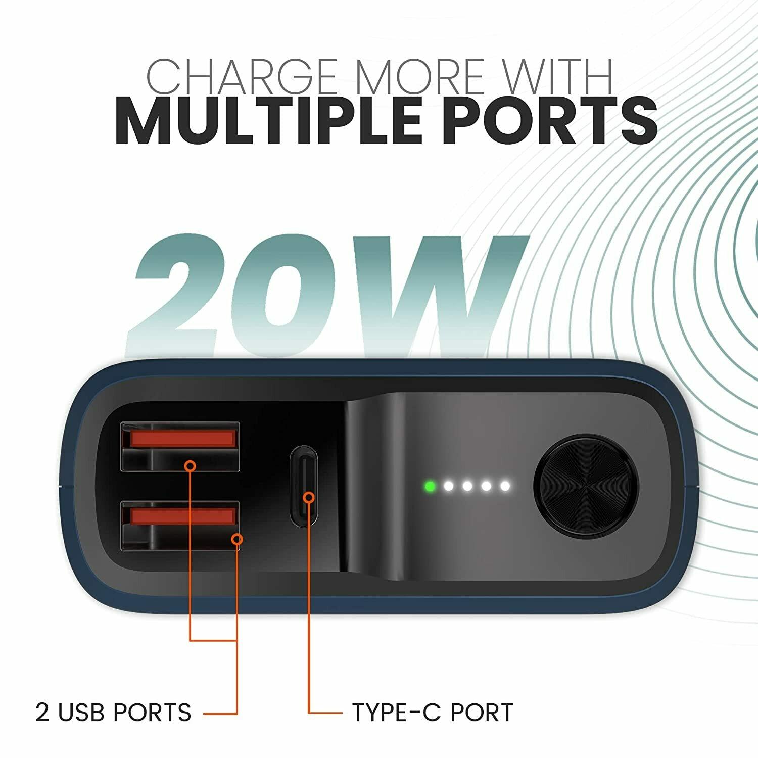 ambrane 20000mah power bank with 20w fast charging