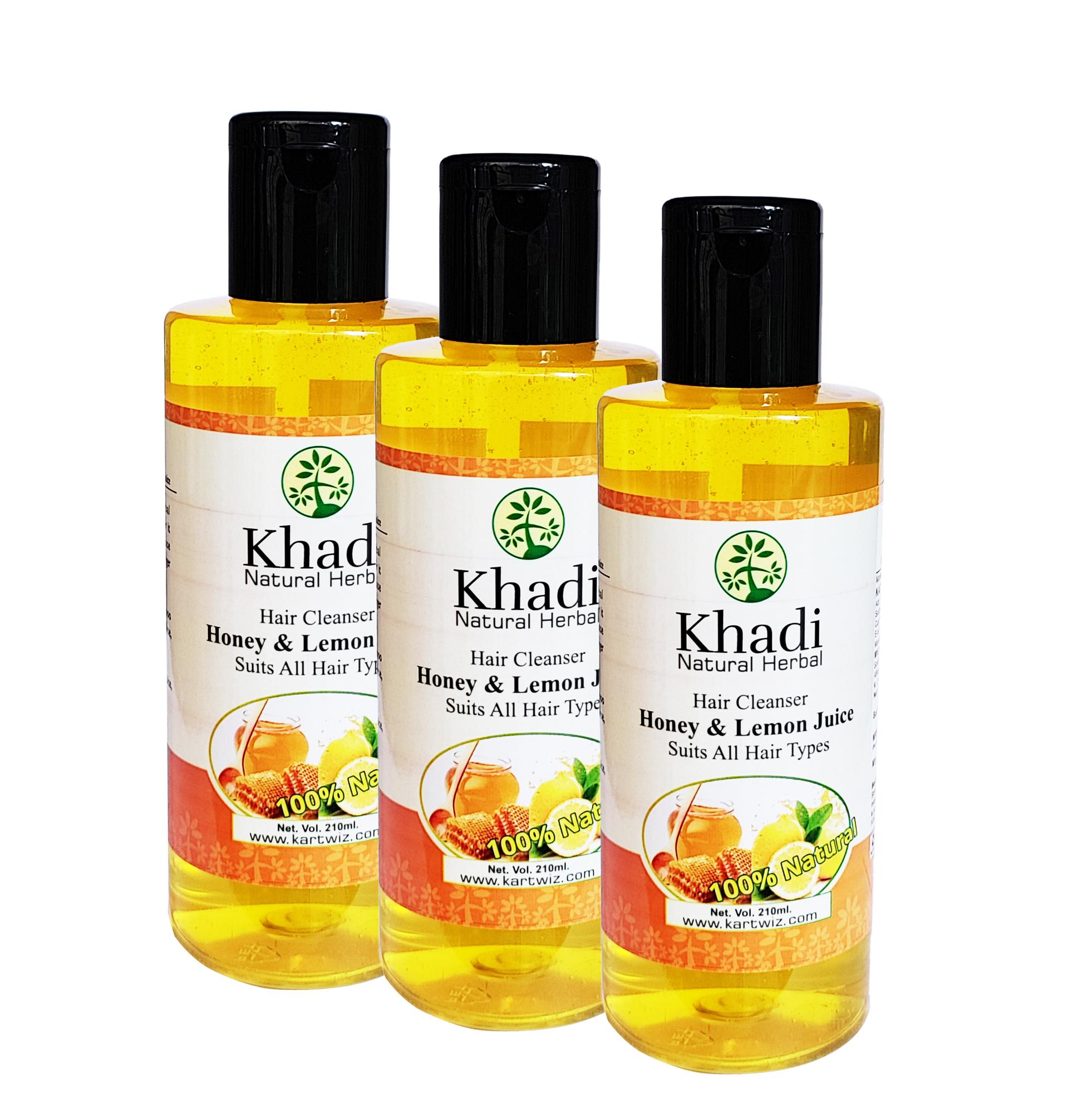 KHADI HERBAL Honey And Lemon Juice Shampoo For Hair Conditioning  ||210ML||Pack Of 3 - JioMart