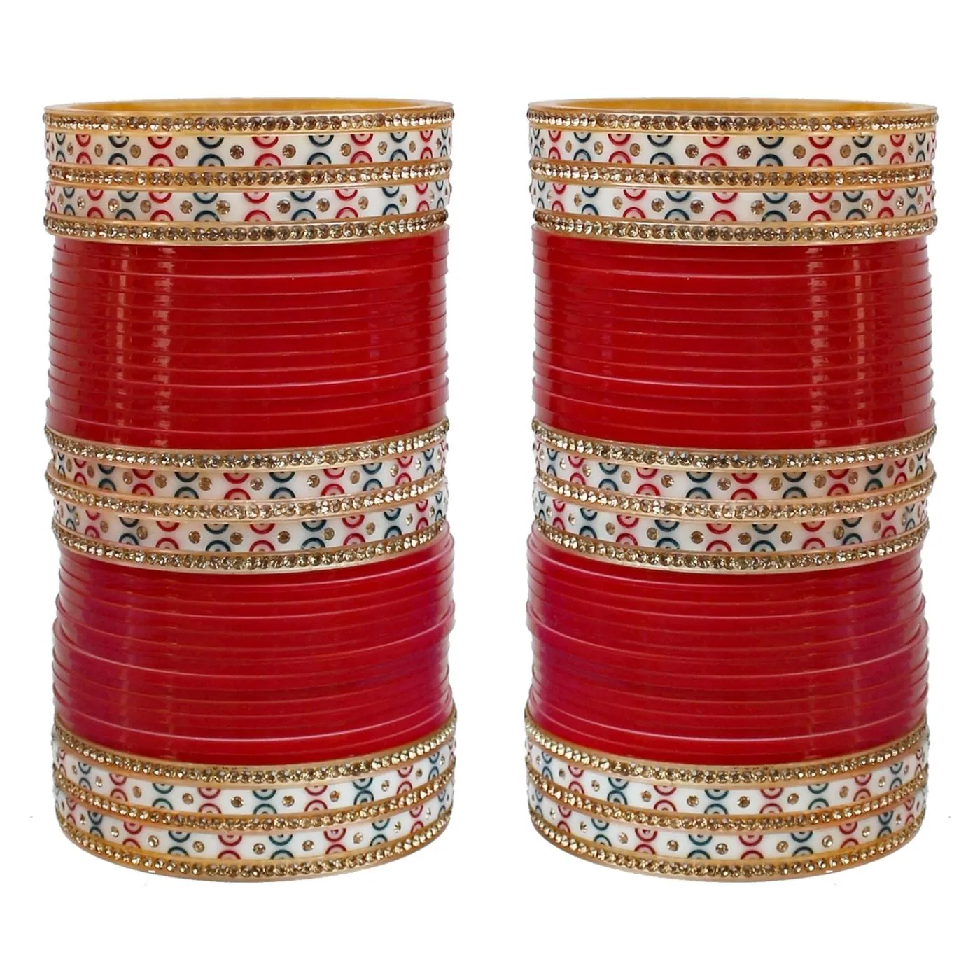 Buy LUCKY JEWELLERY Red Designer Chura Bridal Wedding Punjabi